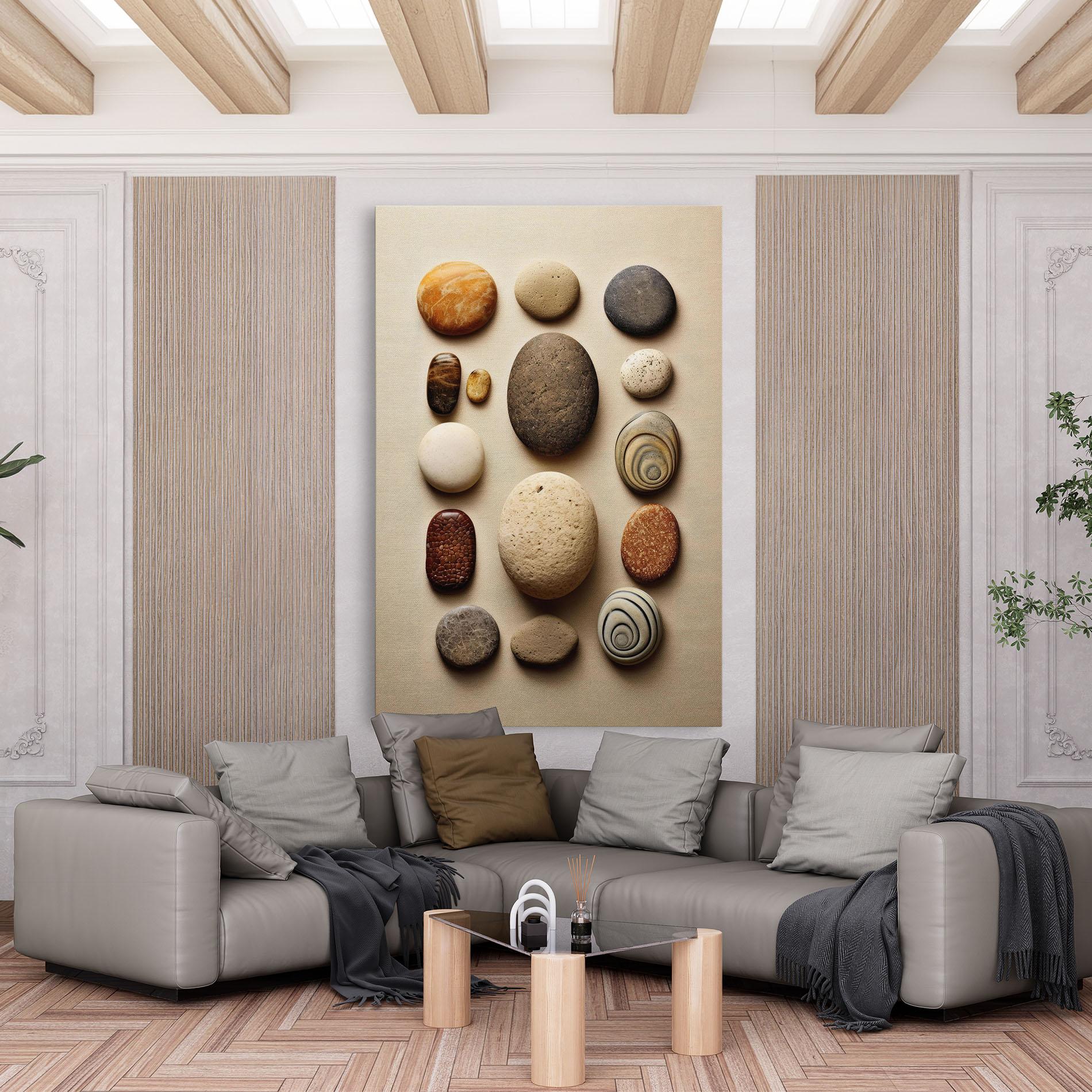 Leinwandbild Massage Stones Sand mockup 6