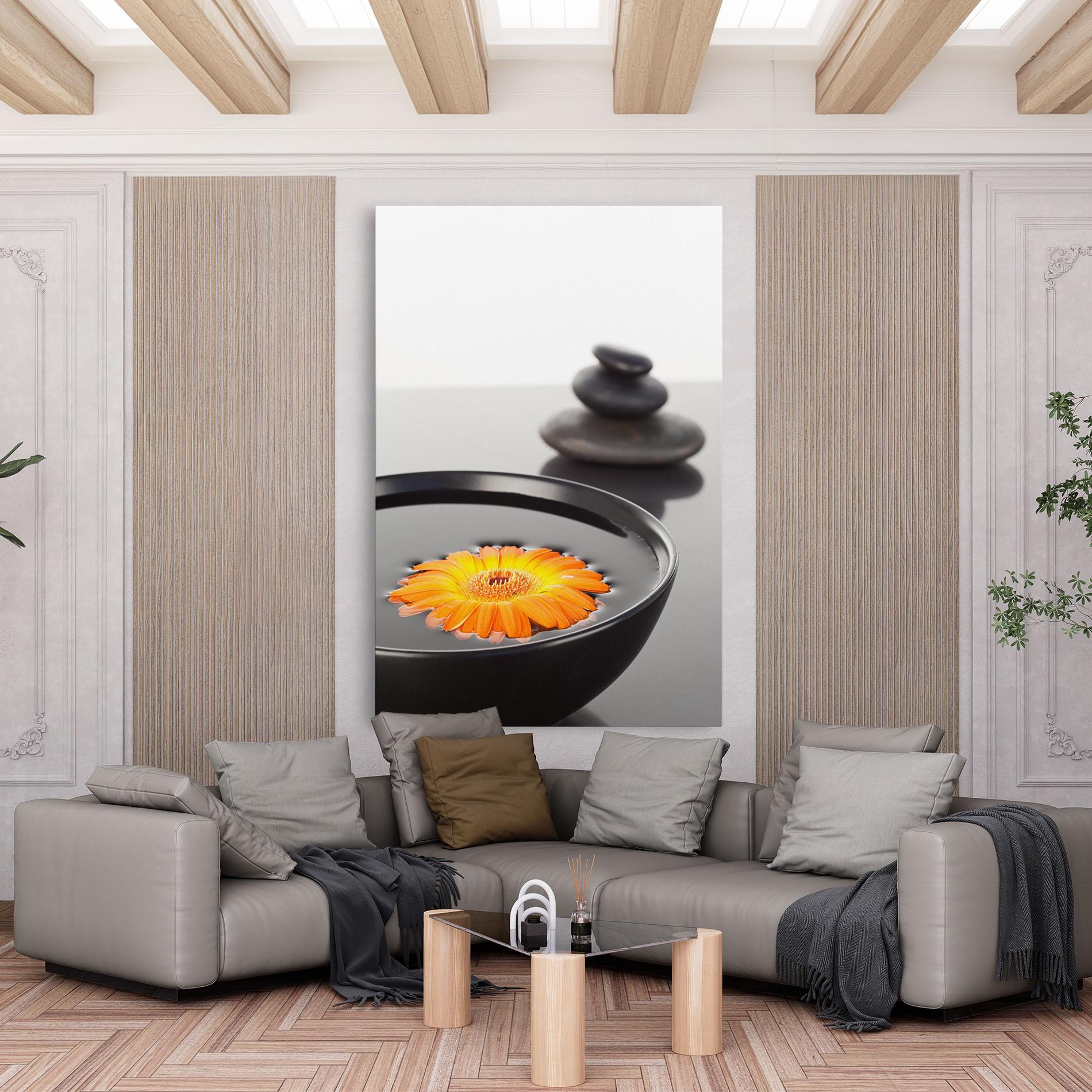 Leinwandbild Stone Orange Flower mockup 6