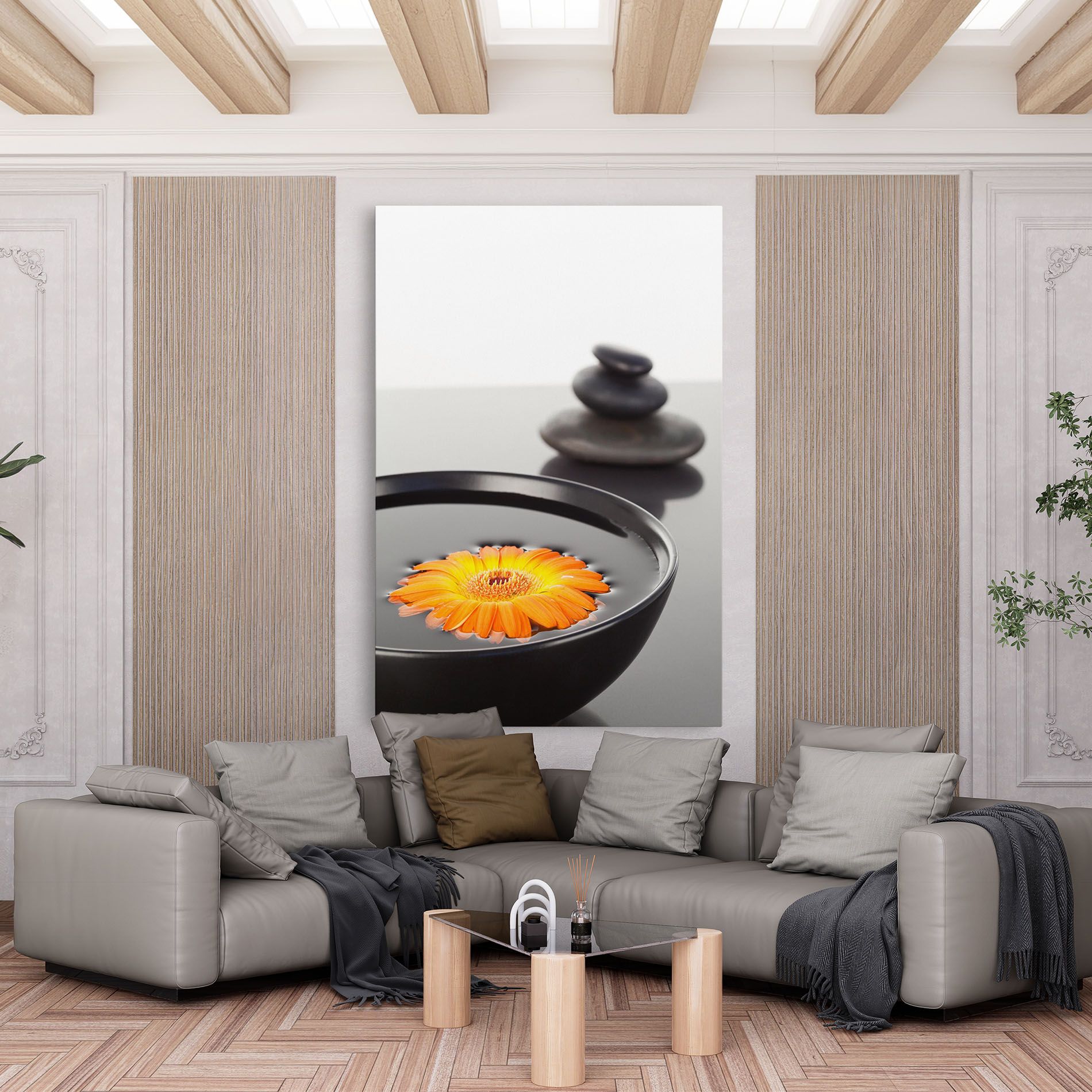 Stone Orange Flower mockup 6