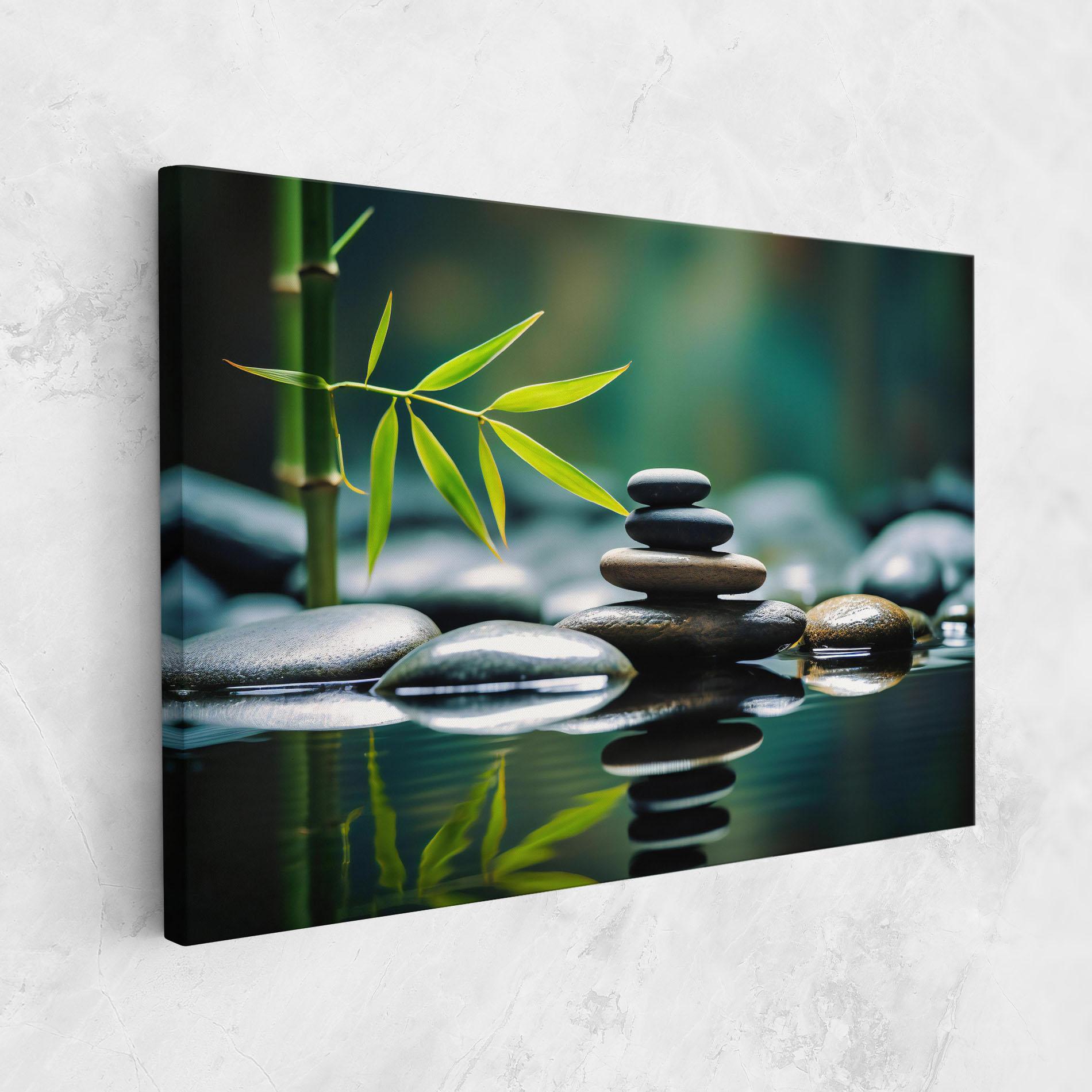 Leinwandbild Bamboo Stones mockup 1