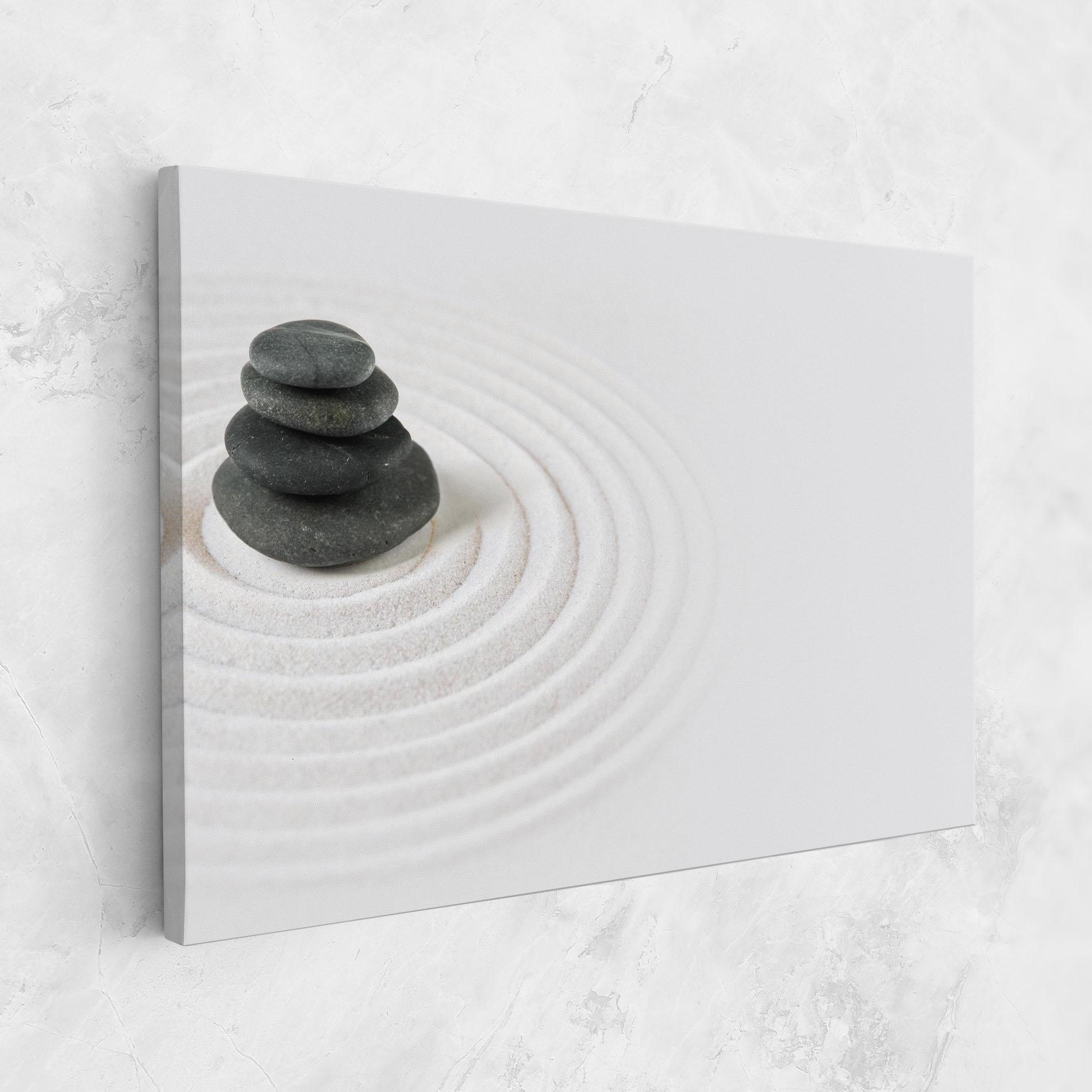 Leinwandbild Black Stones Sand mockup 1