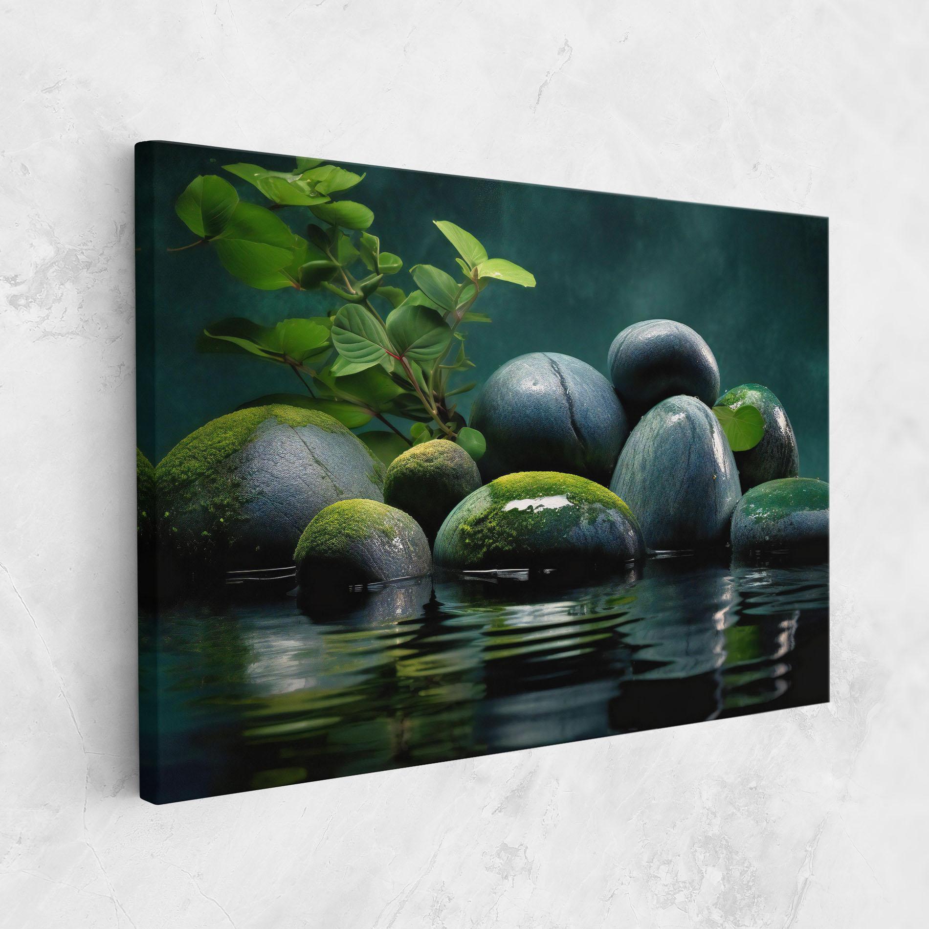 Leinwandbild Green Stone Nature mockup 1