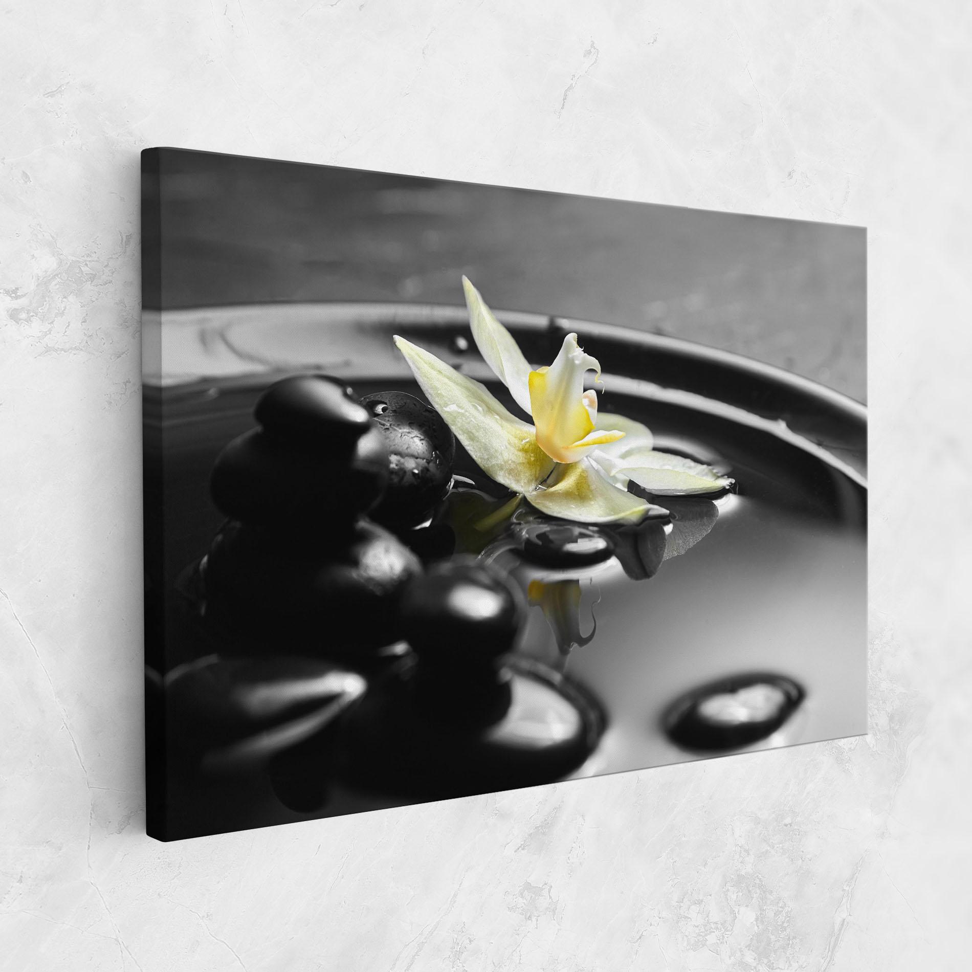Leinwandbild Pebbles Yellow Flower mockup 1