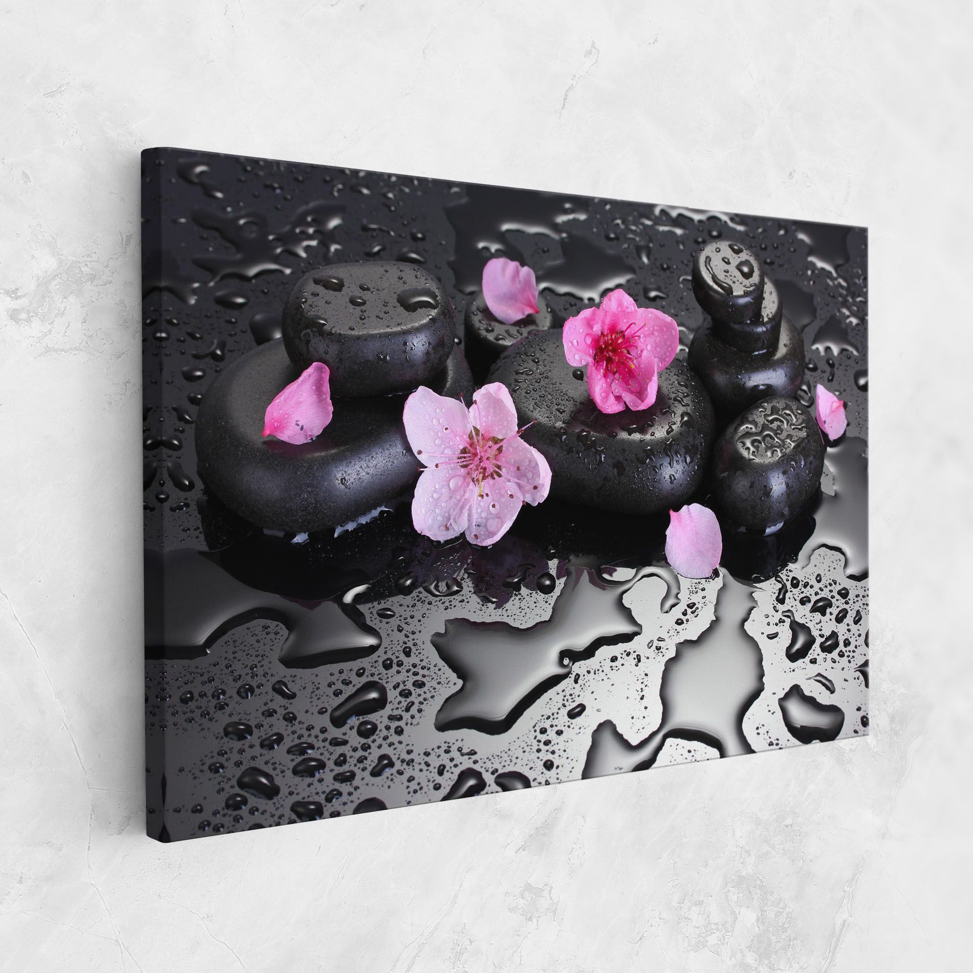 Pink Flowers Stones mockup 1