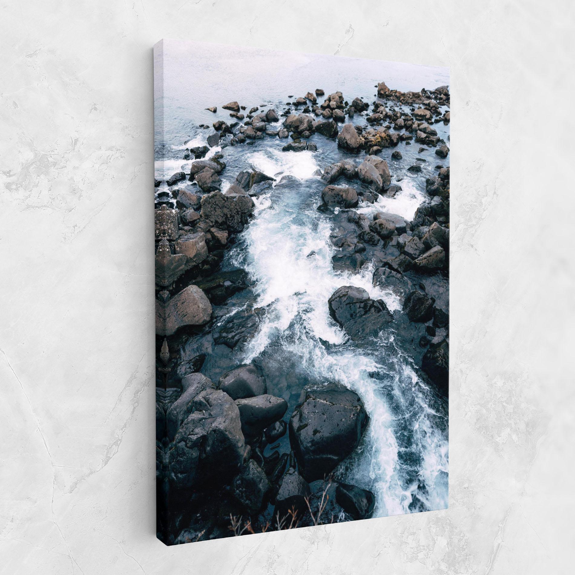Leinwandbild Mountain River Rock mockup 1
