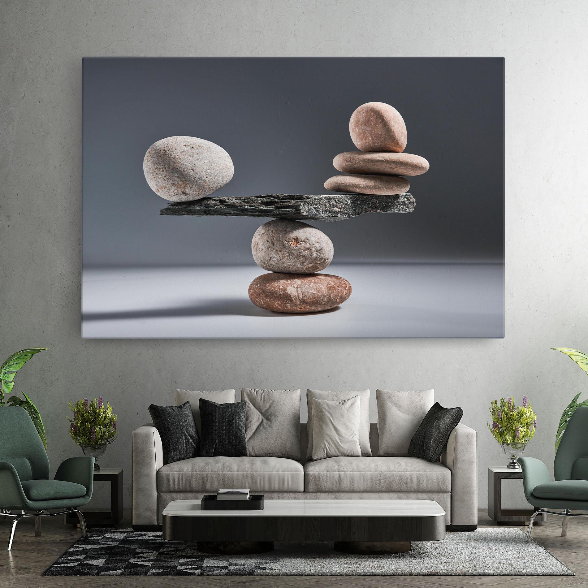 Leinwandbild Balancing Pebbles mockup 7