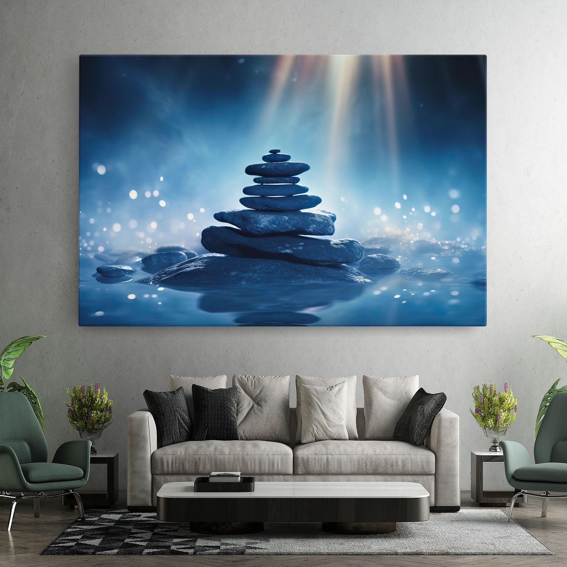 Leinwandbild Blue Light Stone mockup 7
