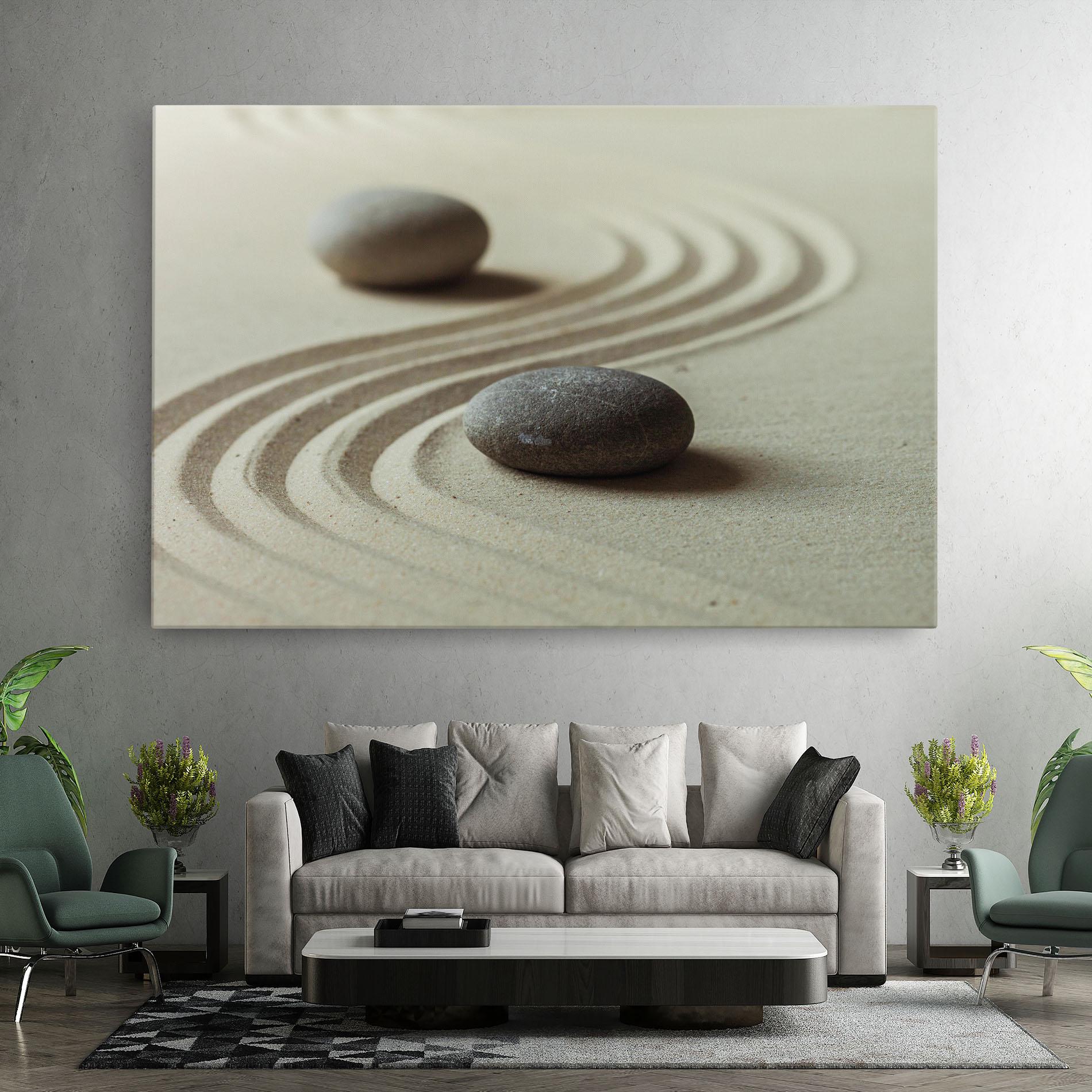 Leinwandbild Cream Sand Stones mockup 7