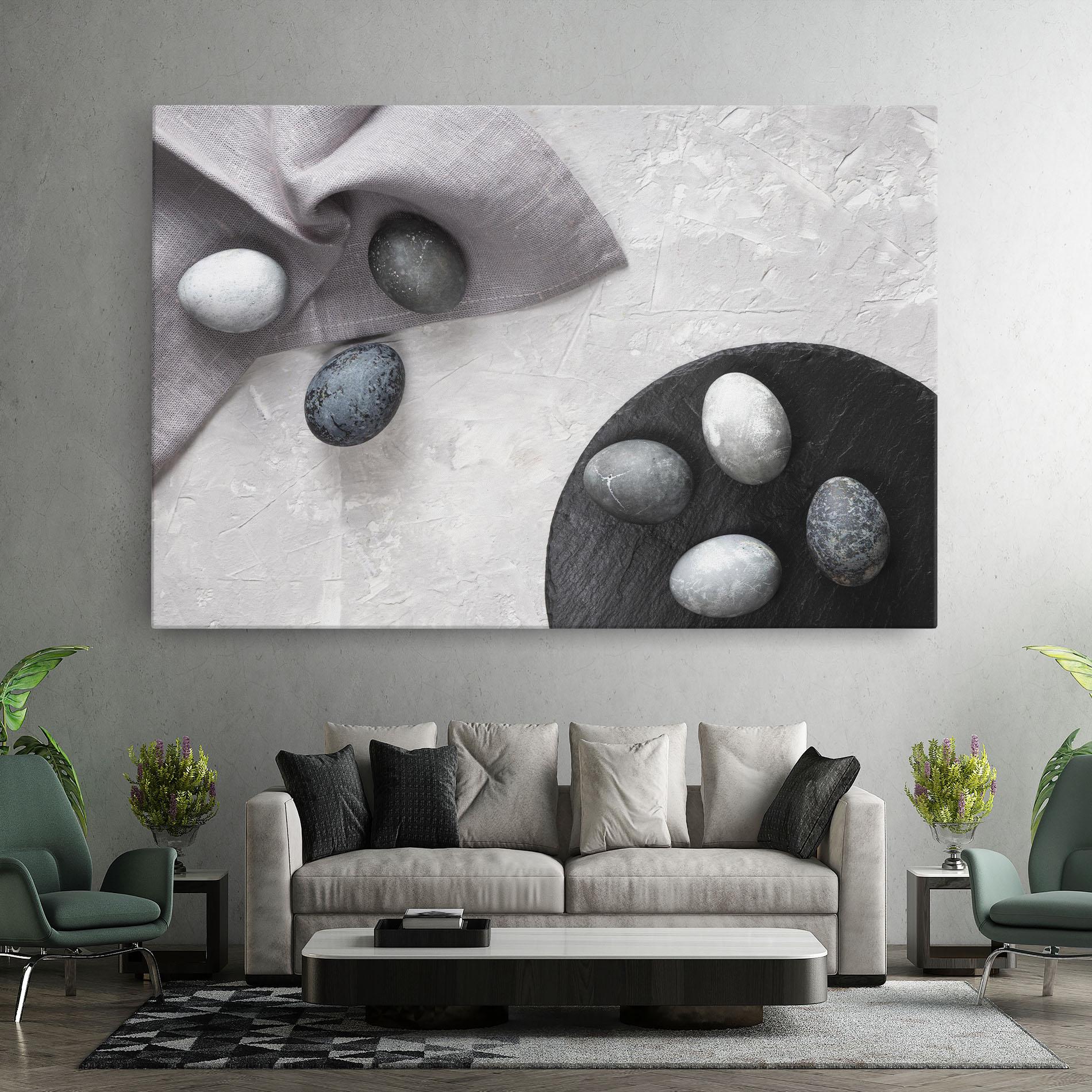 Leinwandbild Eggs Stone mockup 7
