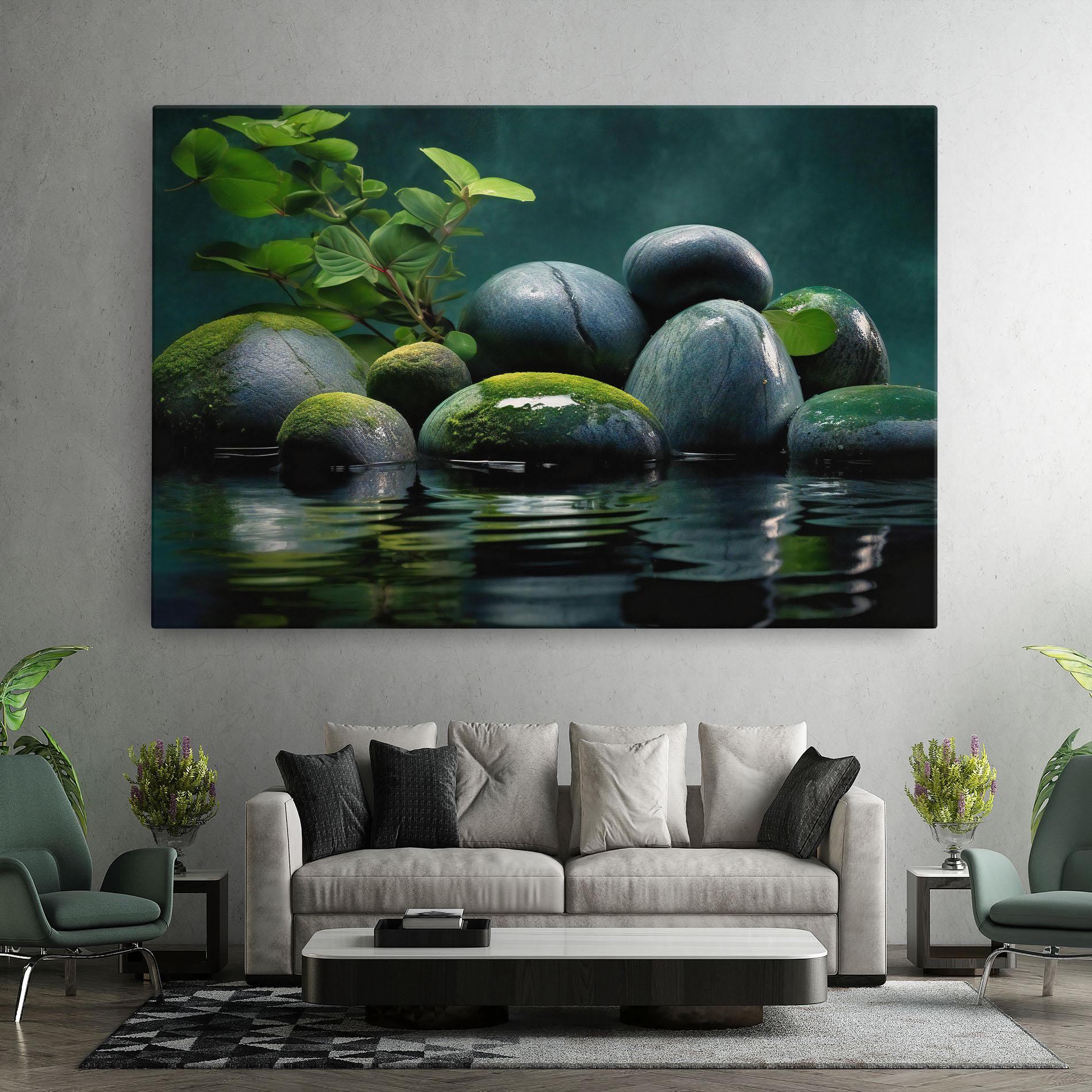 Leinwandbild Green Stone Nature mockup 7