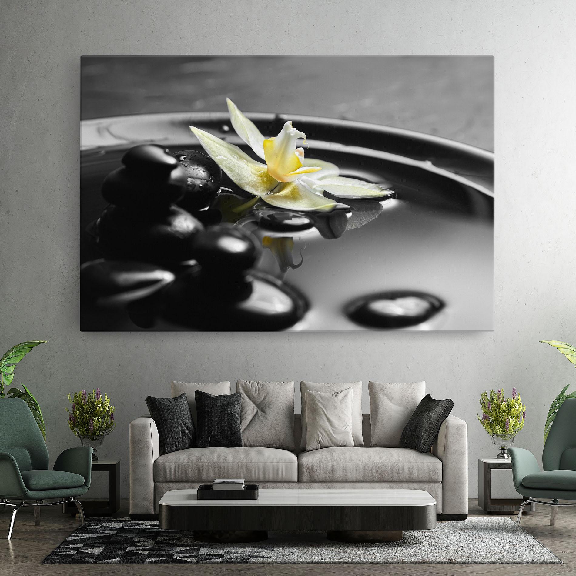 Leinwandbild Pebbles Yellow Flower mockup 7