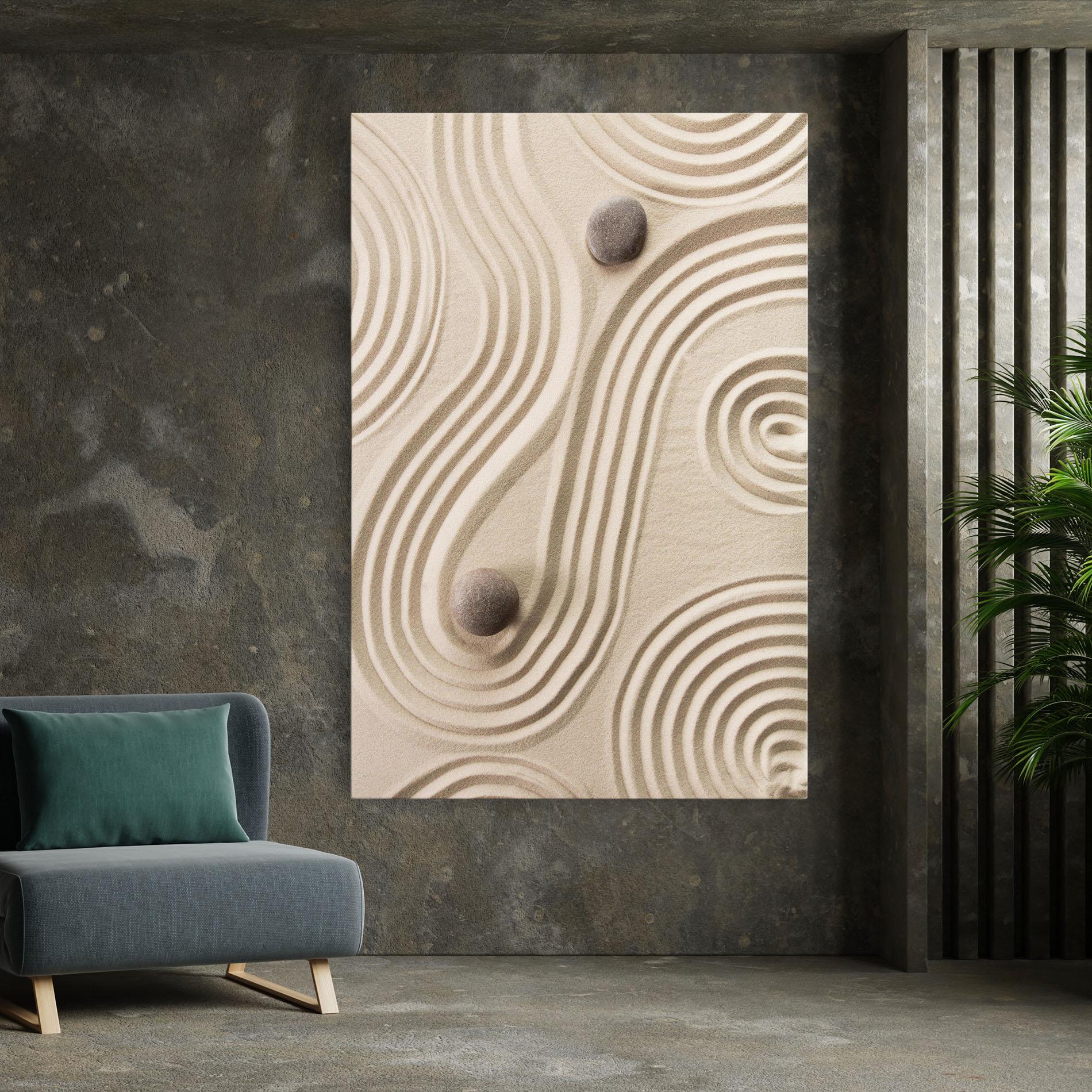 Leinwandbild Cream Zen Stones mockup 7