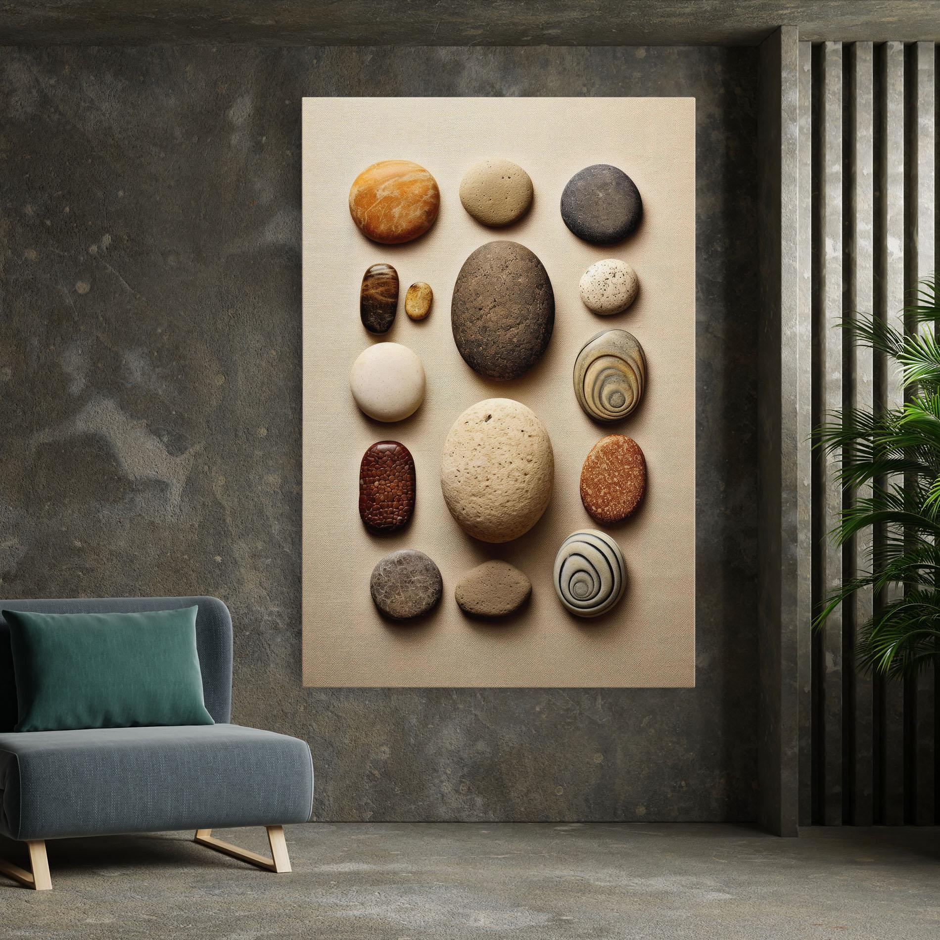 Leinwandbild Massage Stones Sand mockup 7
