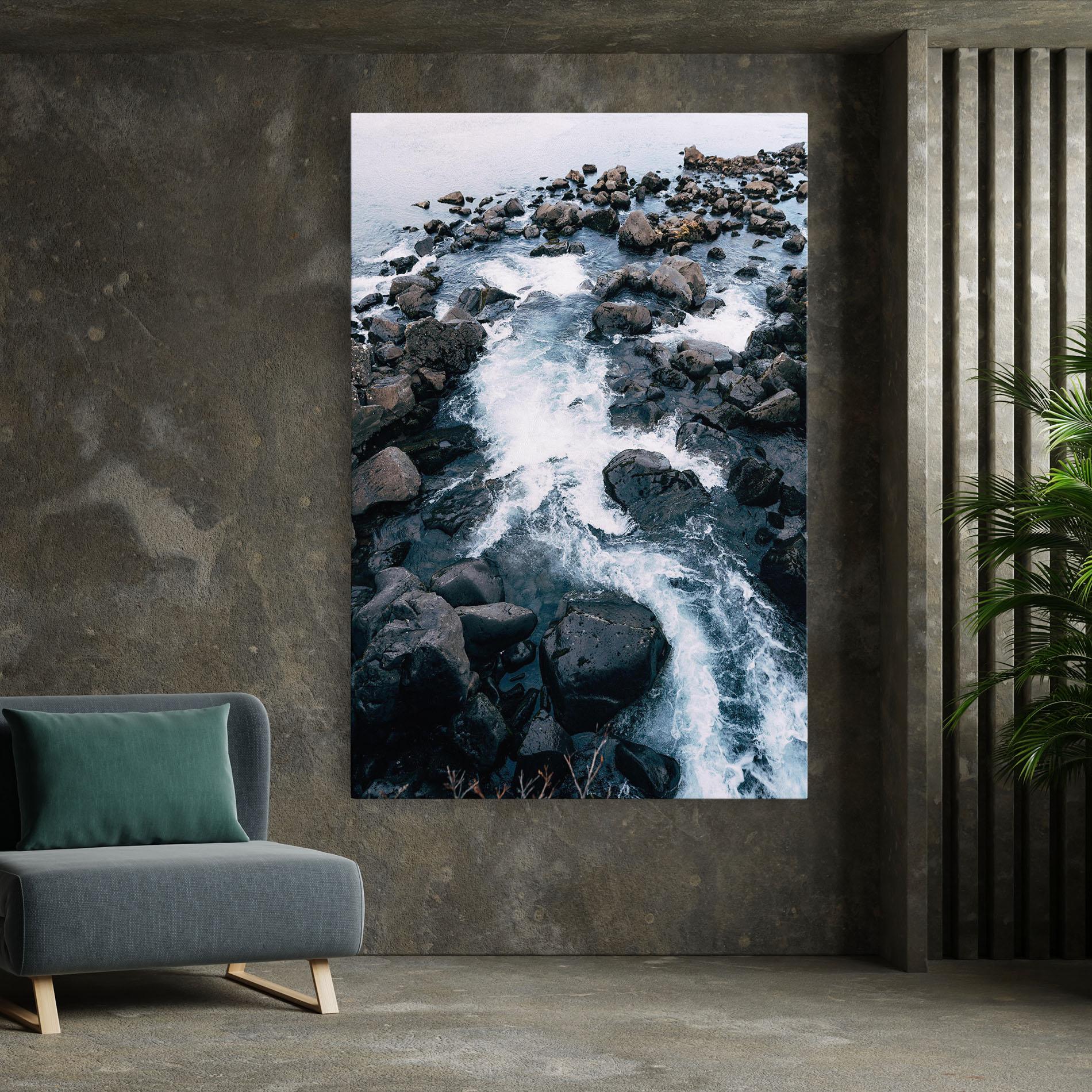 Leinwandbild Mountain River Rock mockup 7