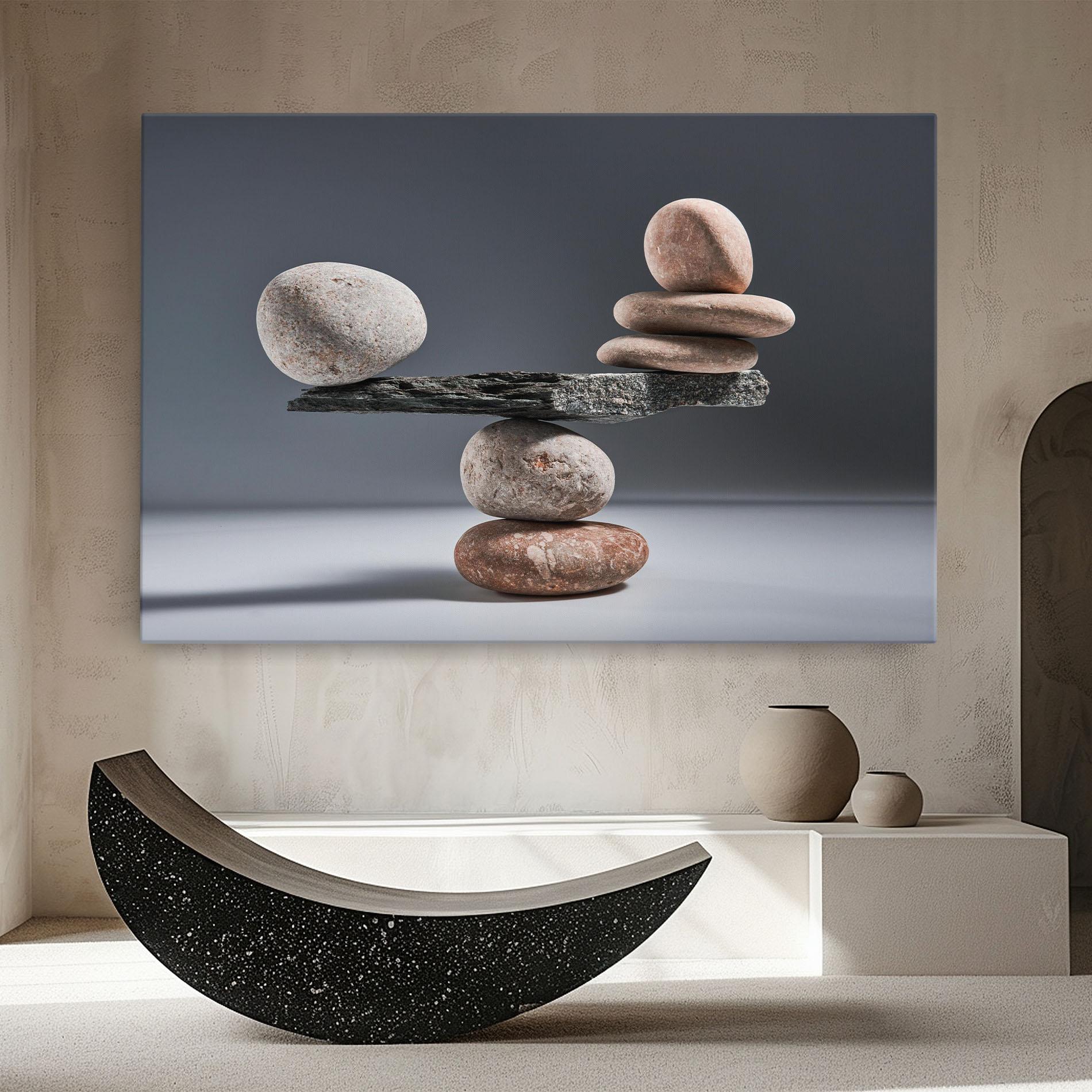 Leinwandbild Balancing Pebbles mockup 8
