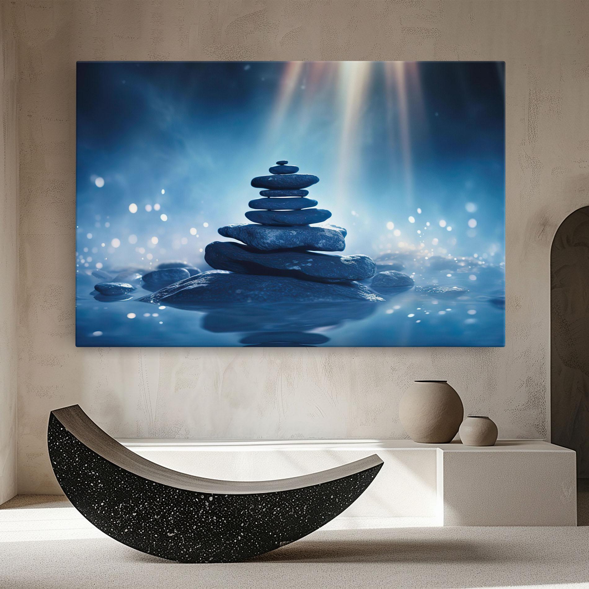 Leinwandbild Blue Light Stone mockup 8