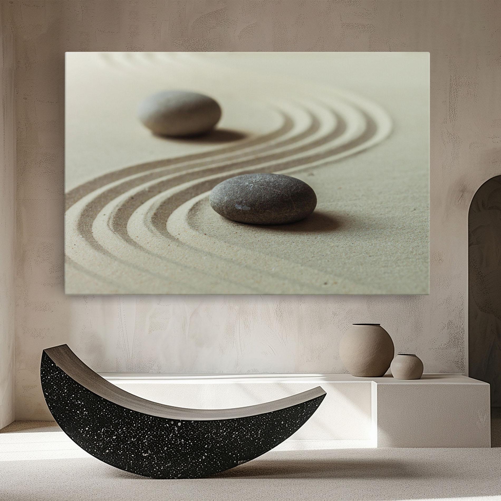Leinwandbild Cream Sand Stones mockup 8