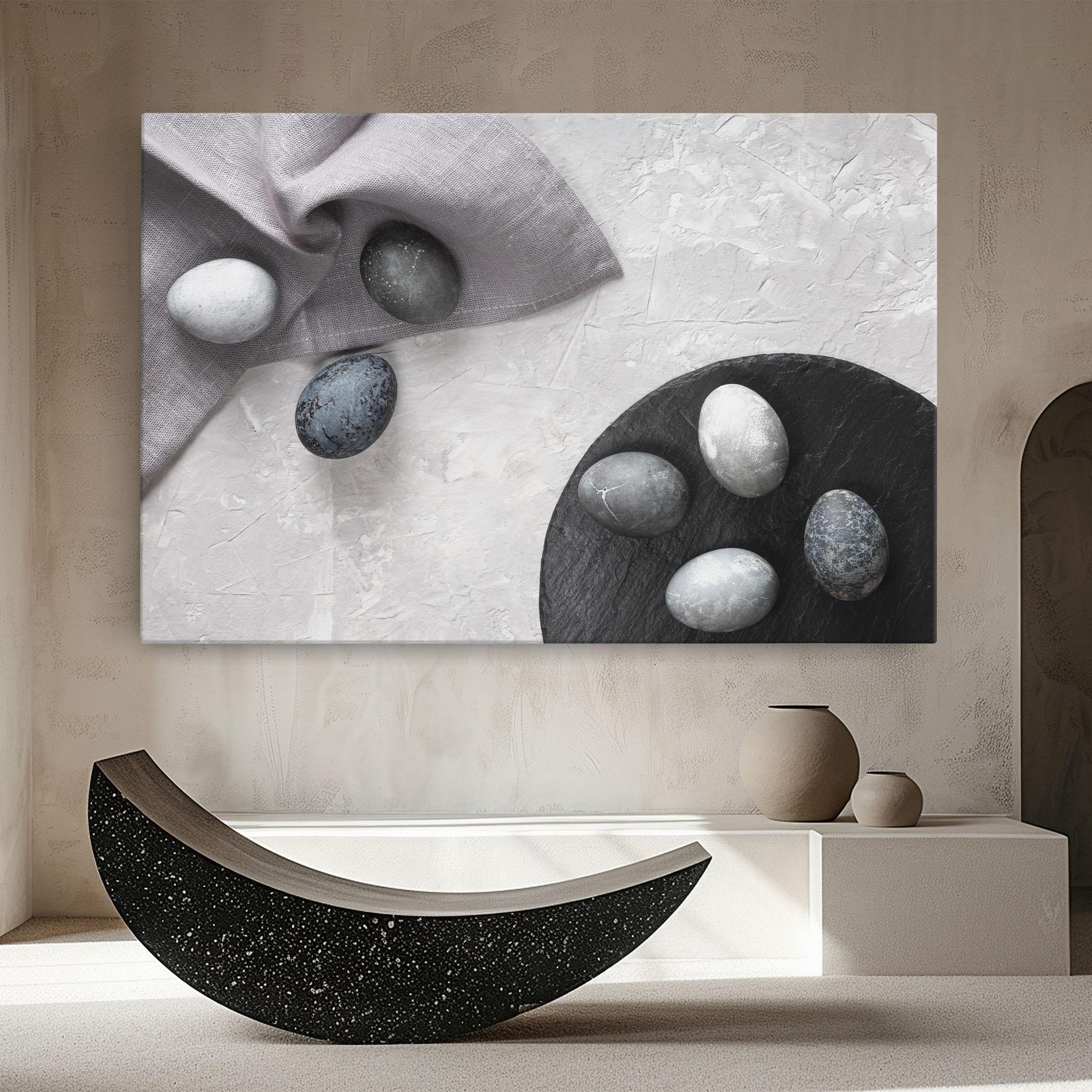 Leinwandbild Eggs Stone mockup 8