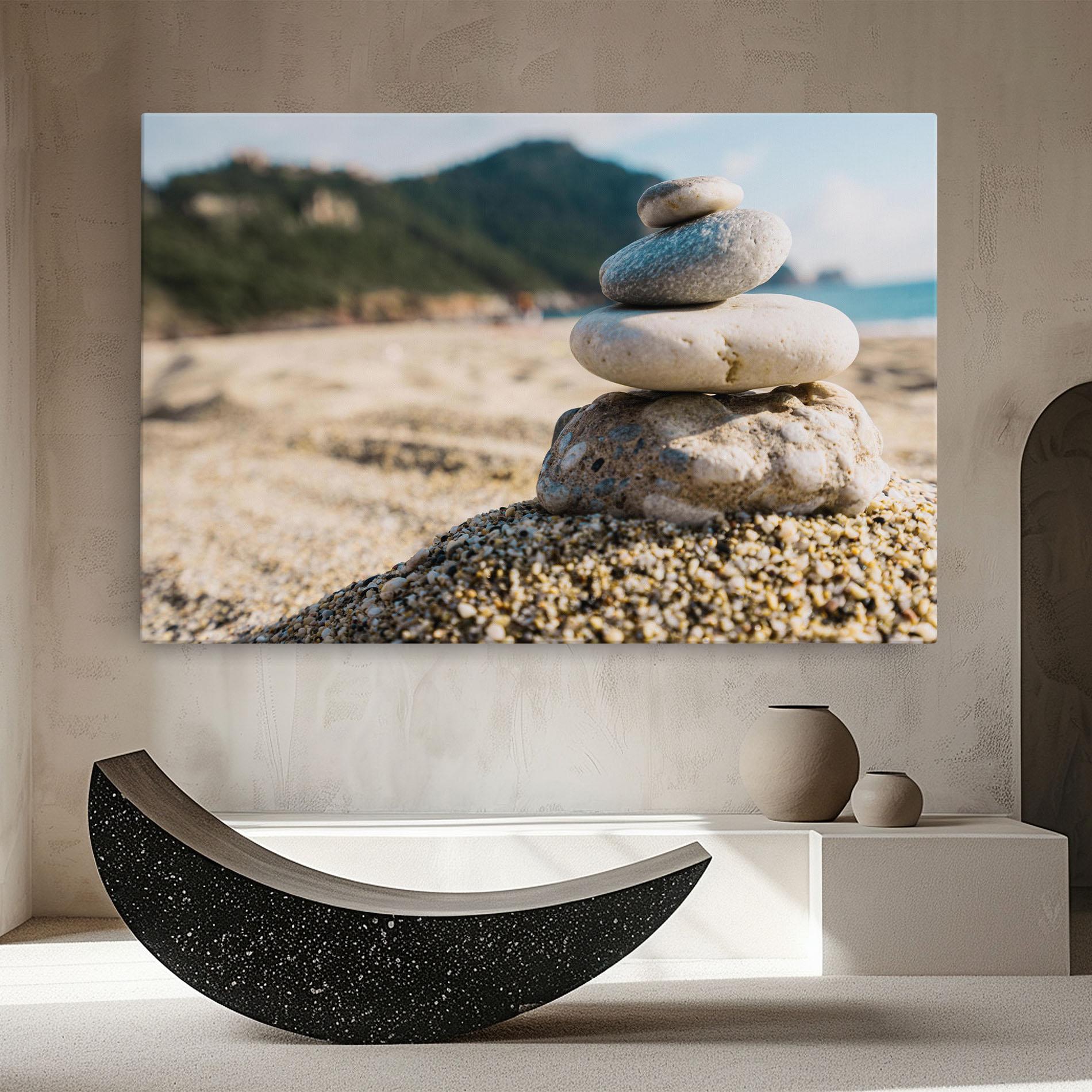 Leinwandbild Pyramid Stones Beach mockup 8