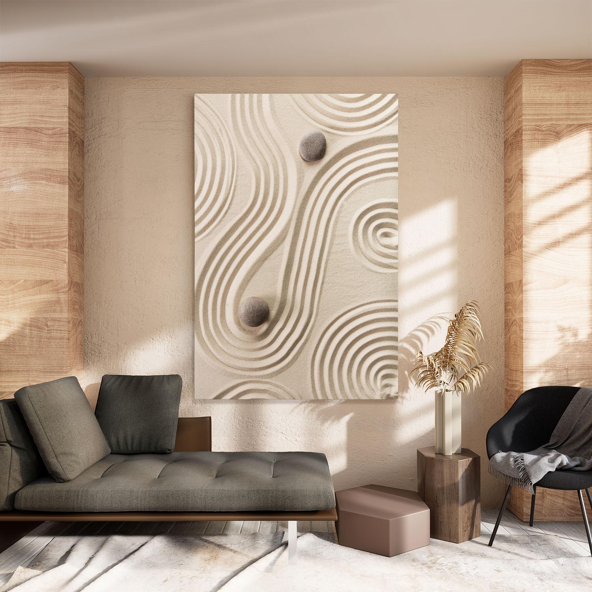 Leinwandbild Cream Zen Stones mockup 8