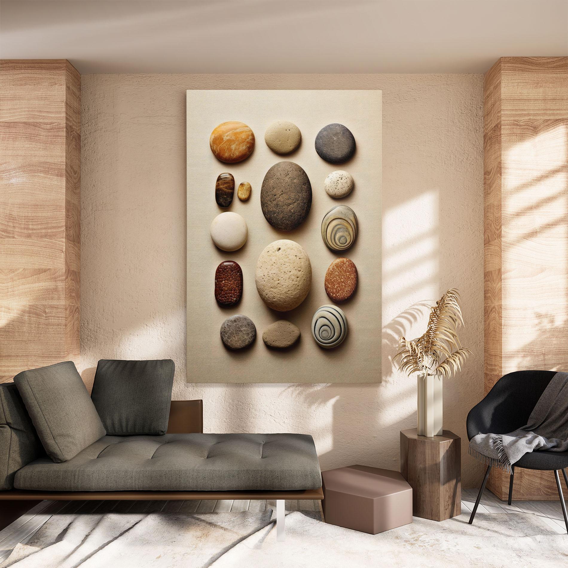Leinwandbild Massage Stones Sand mockup 8