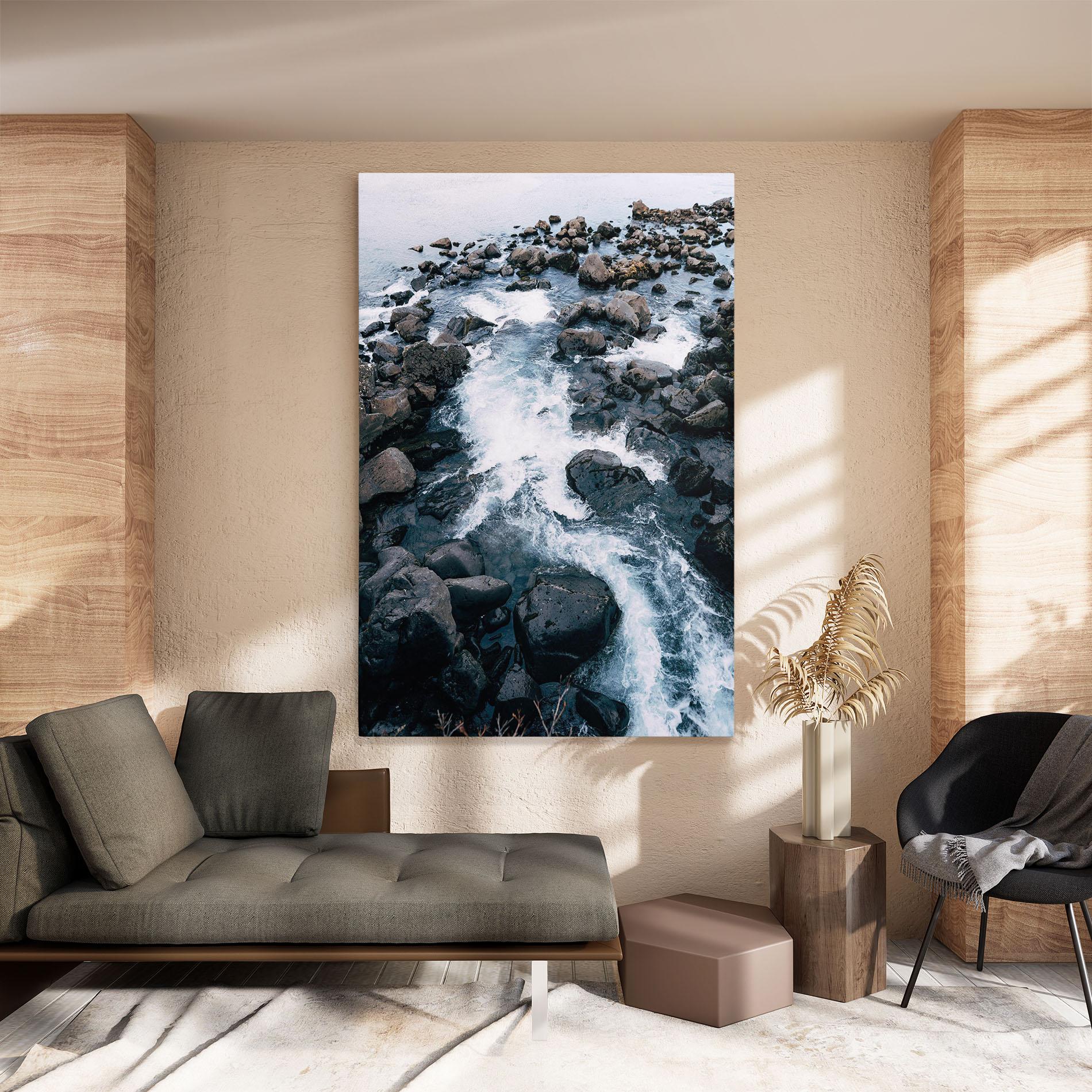 Leinwandbild Mountain River Rock mockup 8