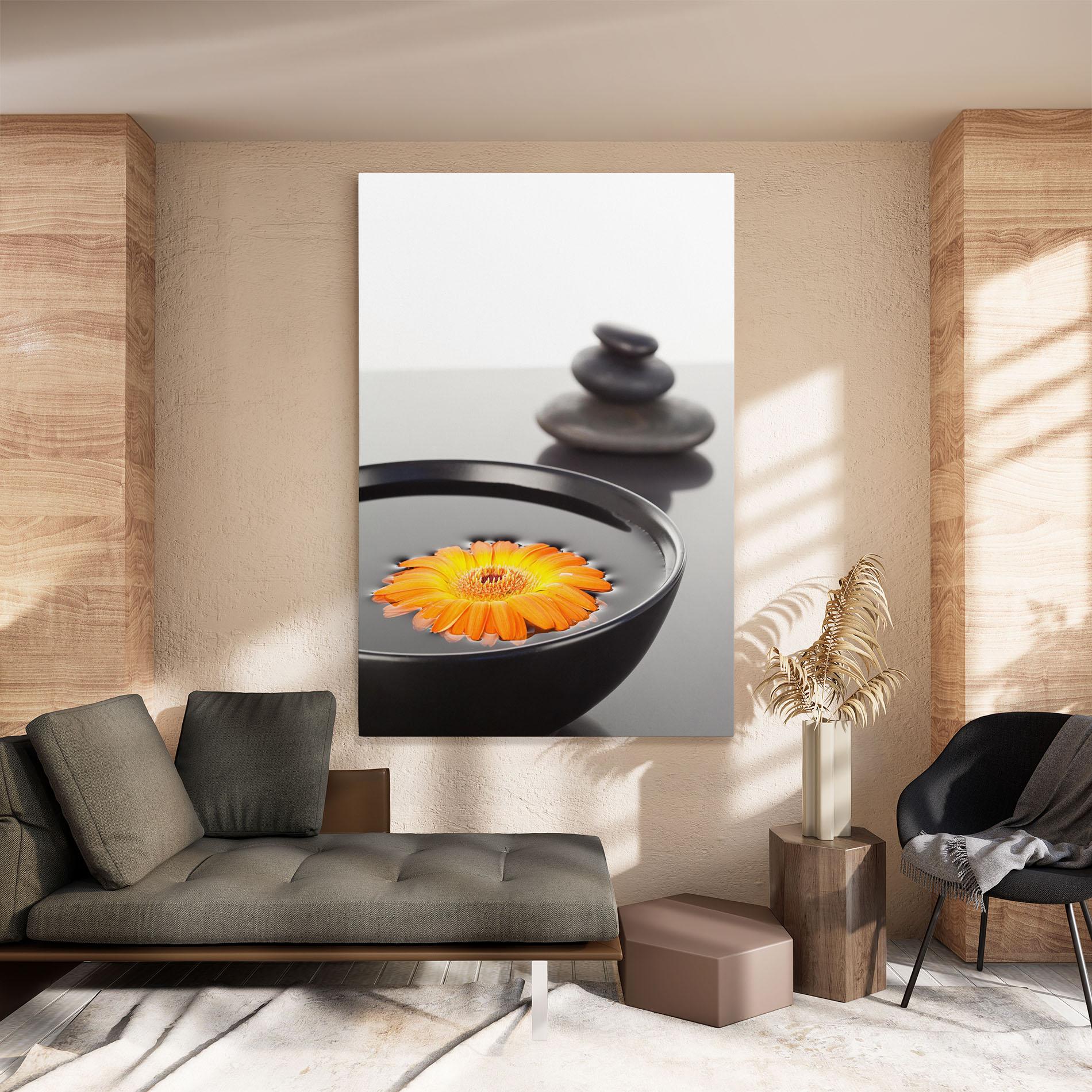 Leinwandbild Stone Orange Flower mockup 8