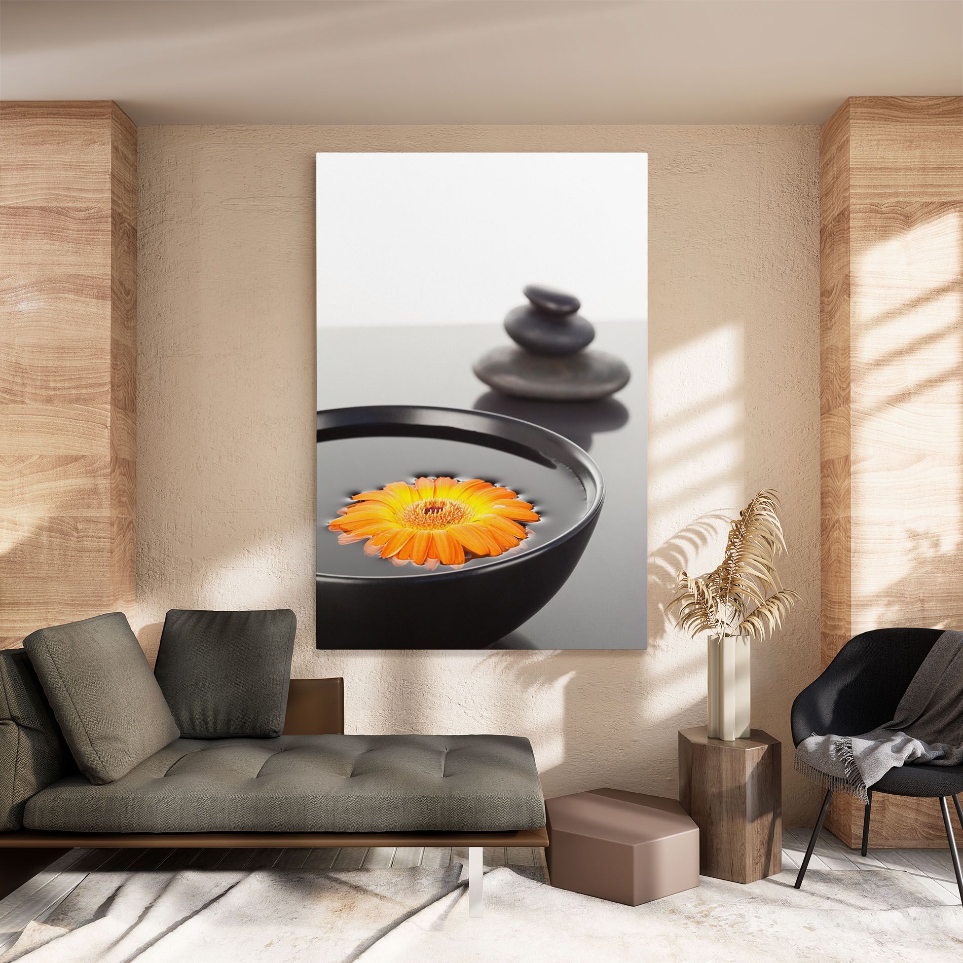 Stone Orange Flower mockup 8