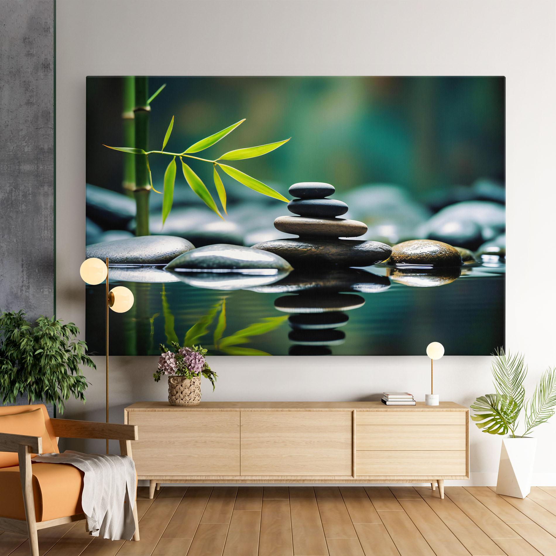 Leinwandbild Bamboo Stones mockup 9