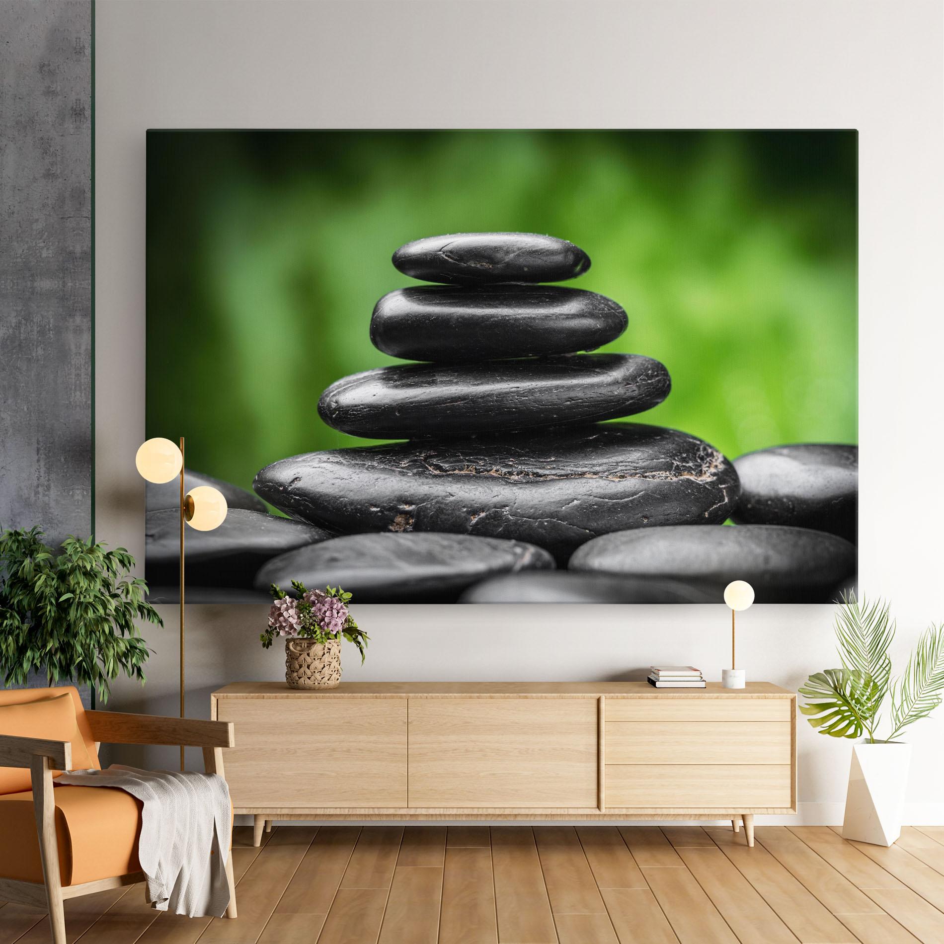 Leinwandbild Black Stone Meditation mockup 9