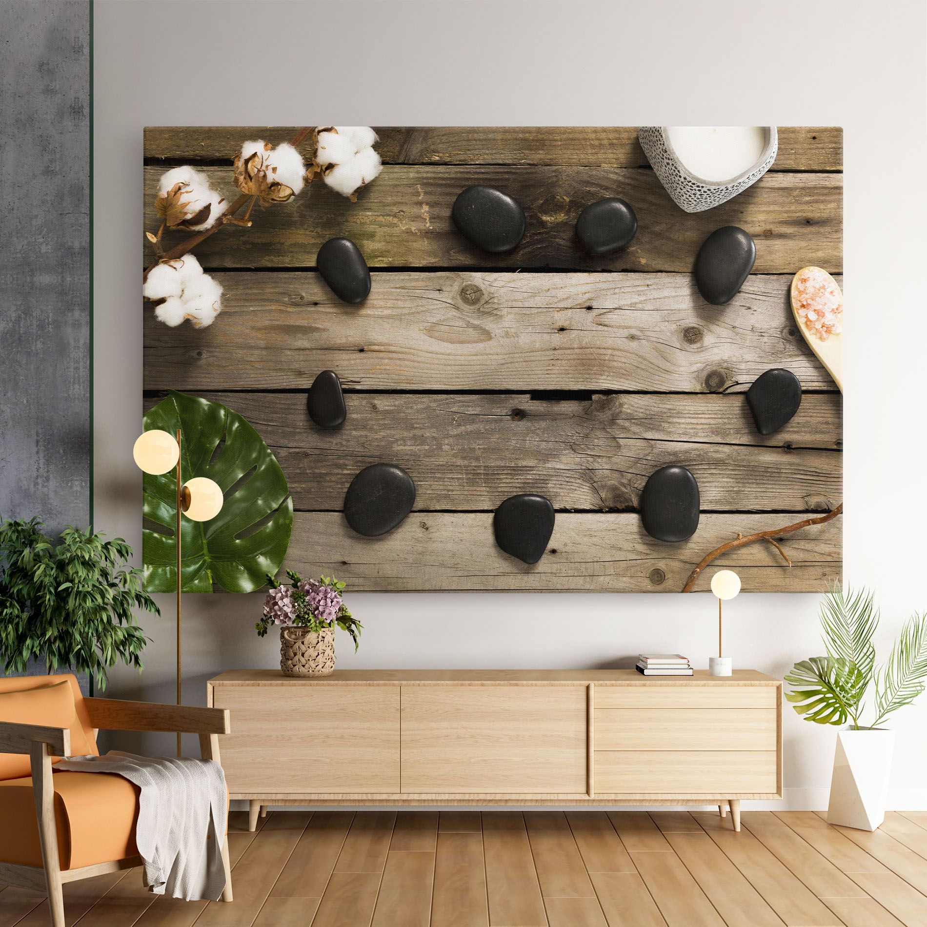 Cotton Flowers Stones mockup 9