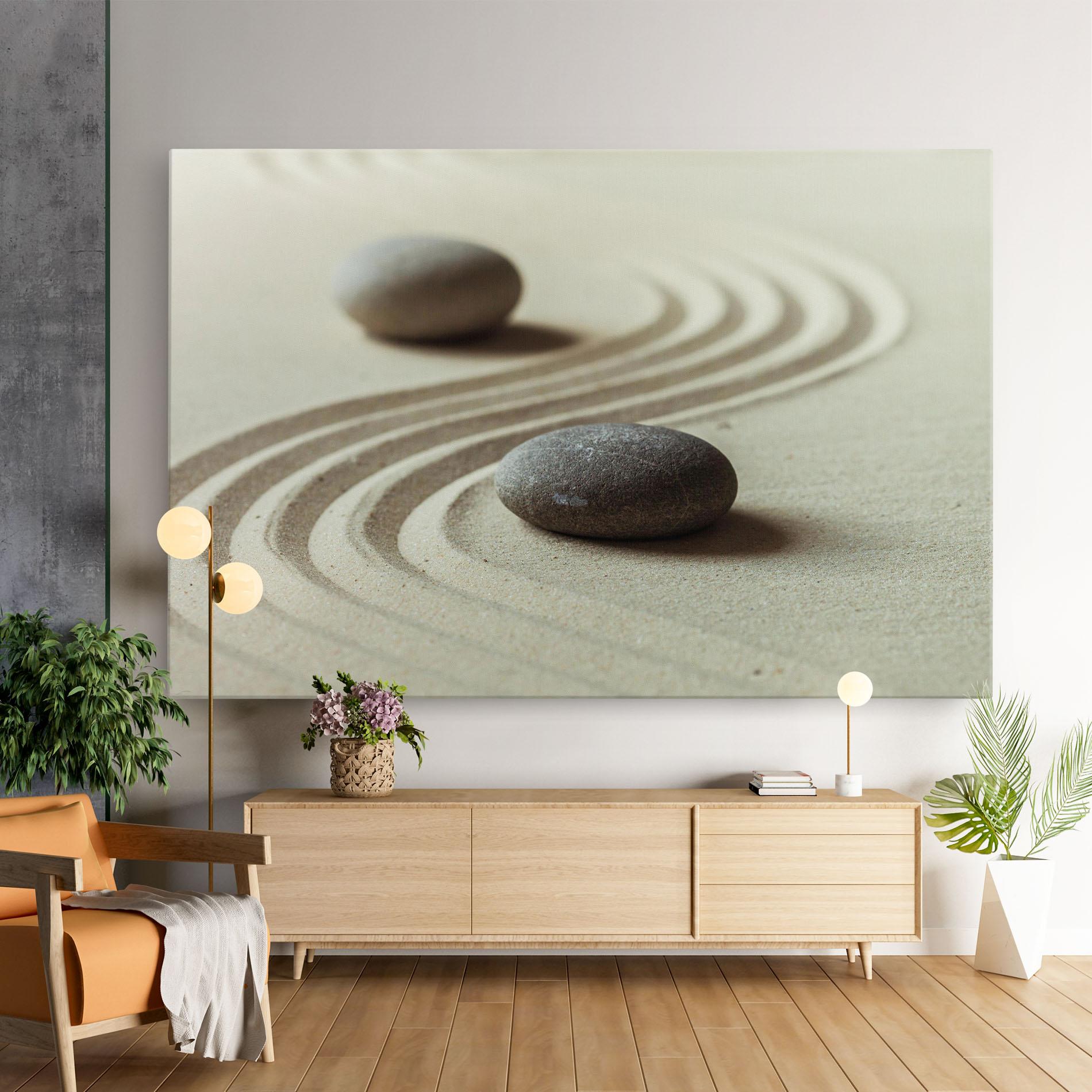Leinwandbild Cream Sand Stones mockup 9