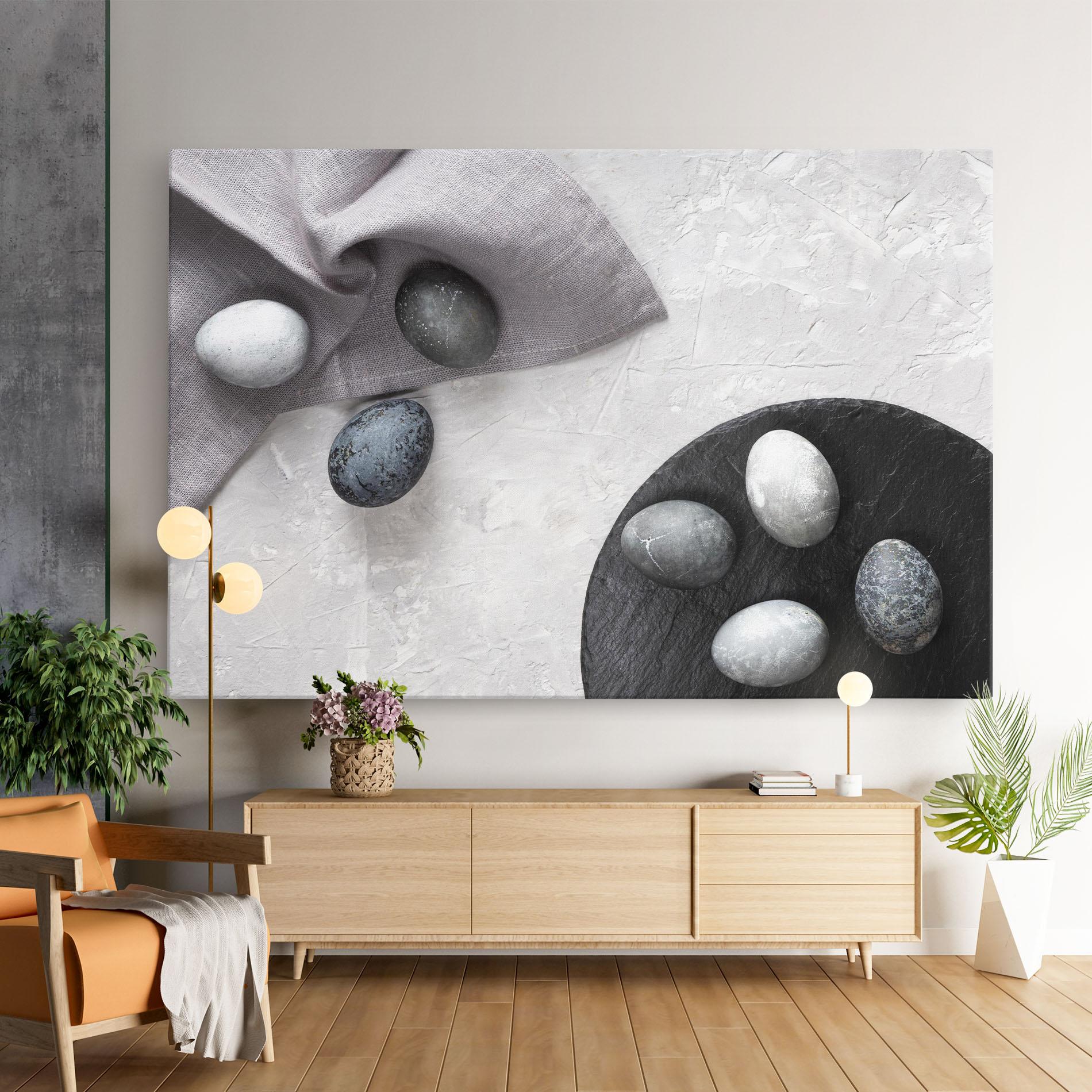 Leinwandbild Eggs Stone mockup 9