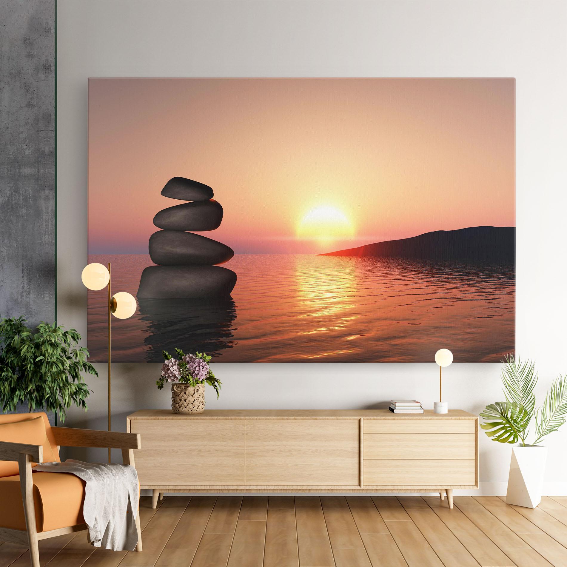 Leinwandbild Peace And Sunset mockup 9