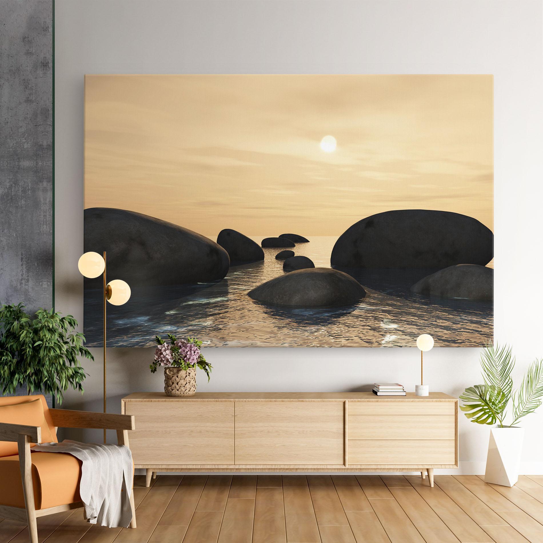 Leinwandbild Peace Rock mockup 9