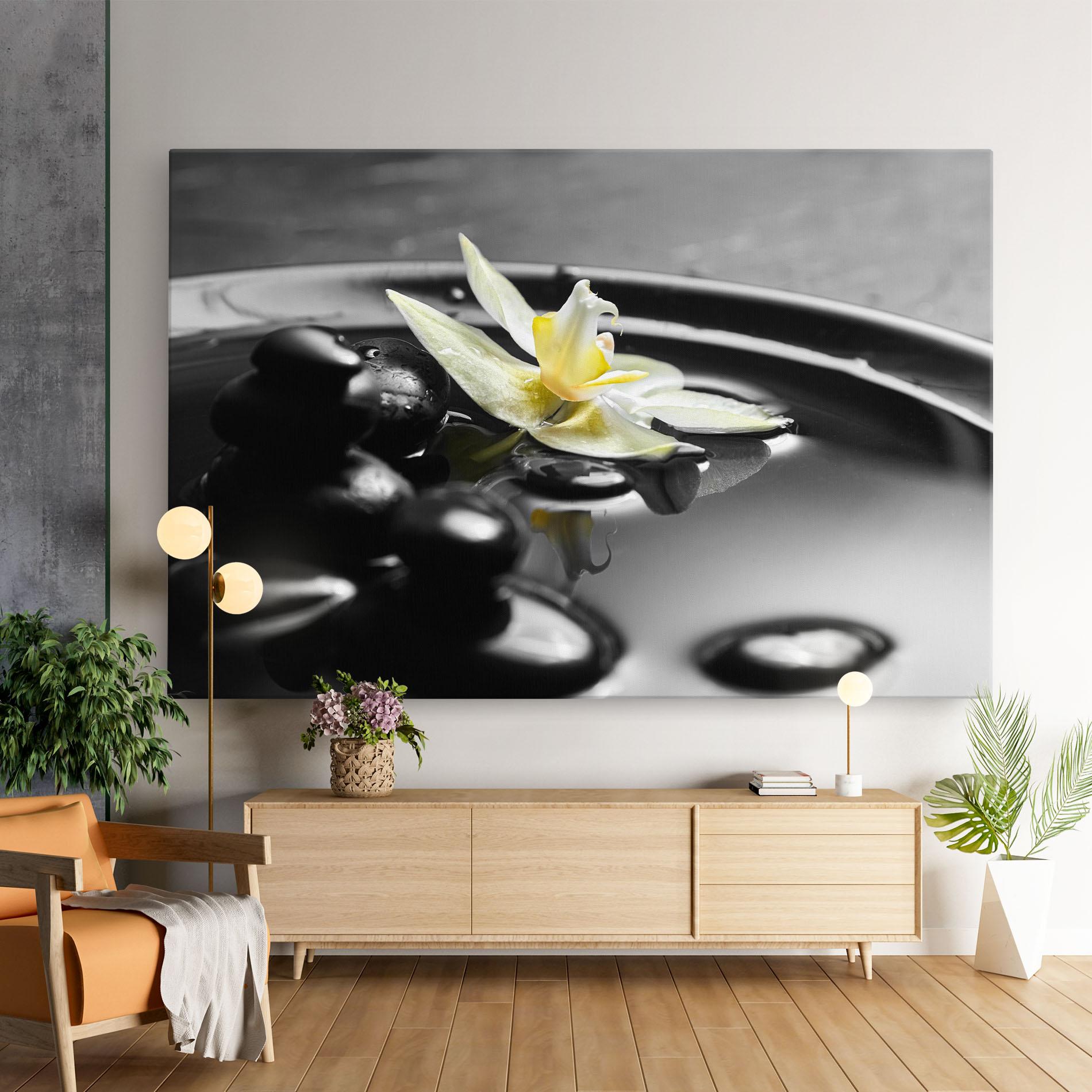 Leinwandbild Pebbles Yellow Flower mockup 9