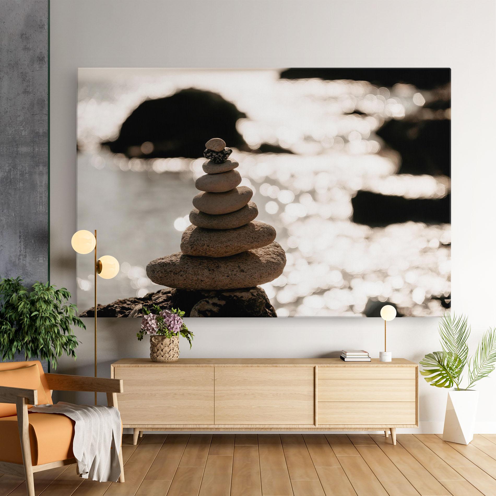 Leinwandbild Pyramid Stones mockup 9