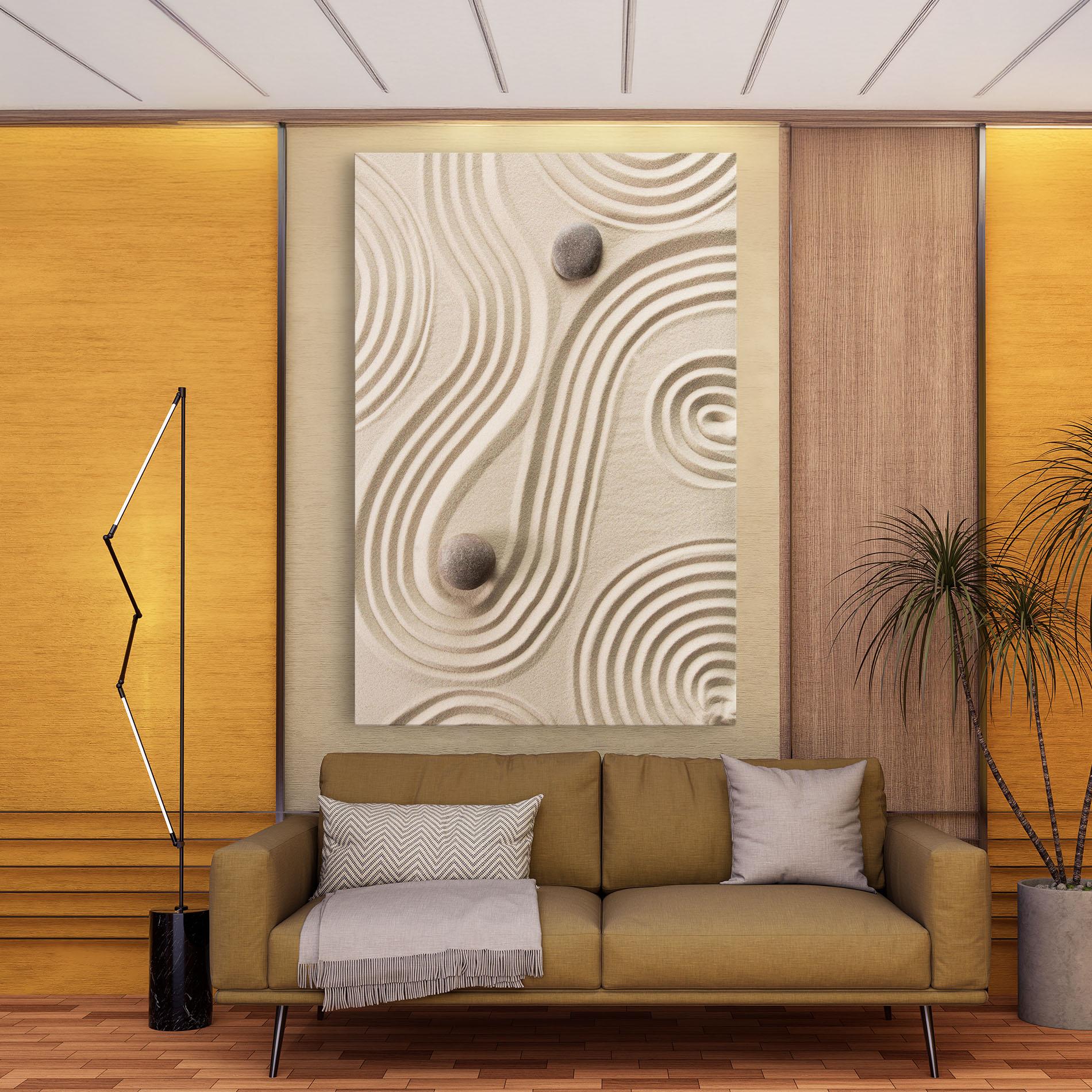 Leinwandbild Cream Zen Stones mockup 9