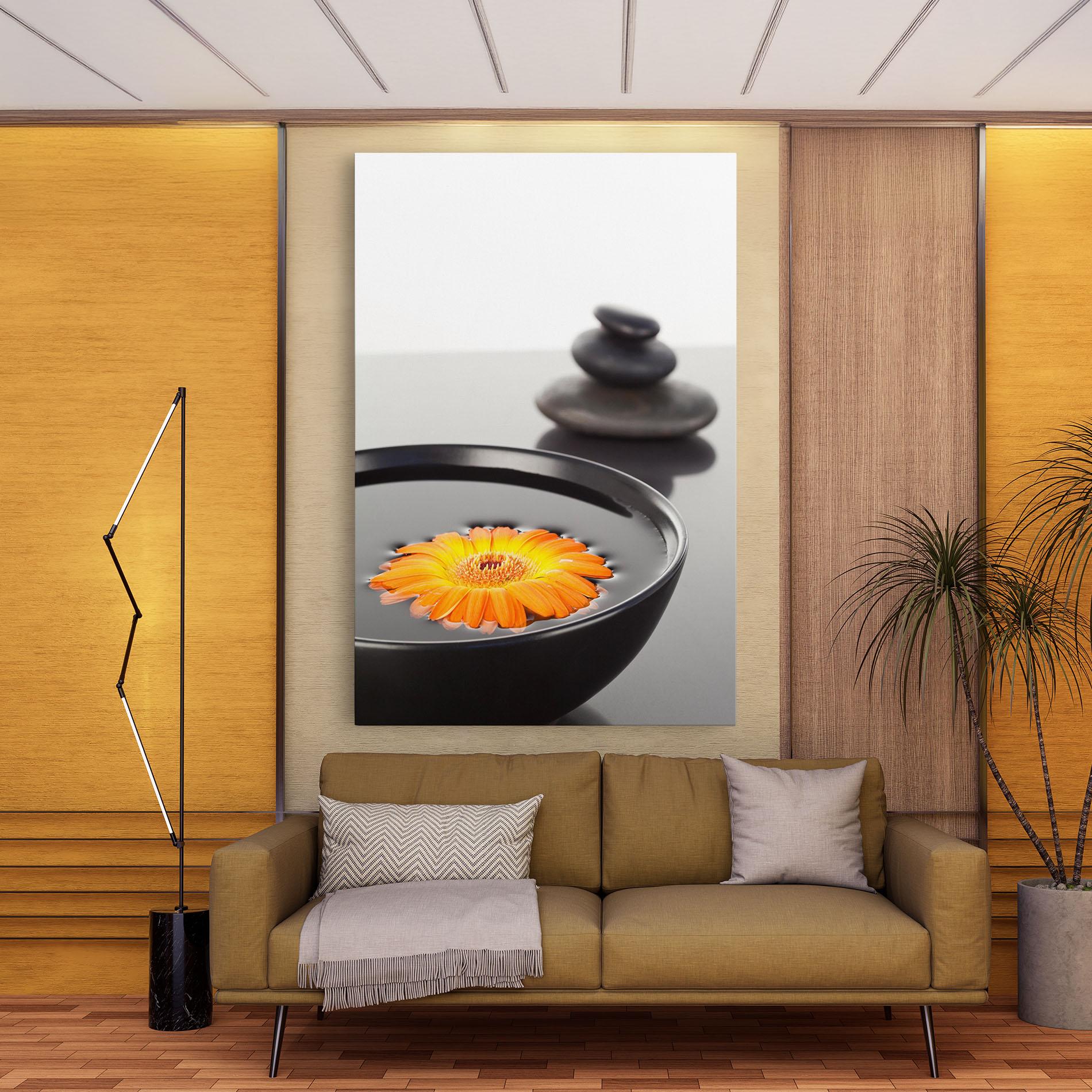 Leinwandbild Stone Orange Flower mockup 9