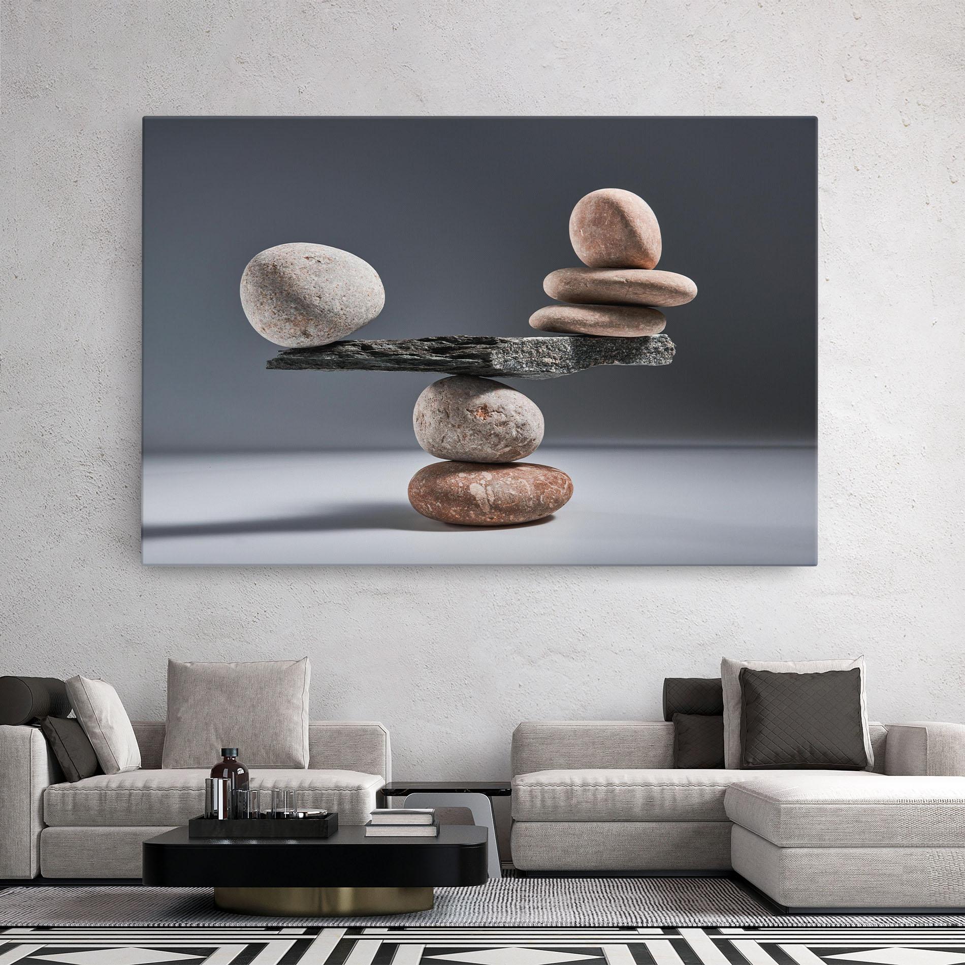 Leinwandbild Balancing Pebbles mockup 2