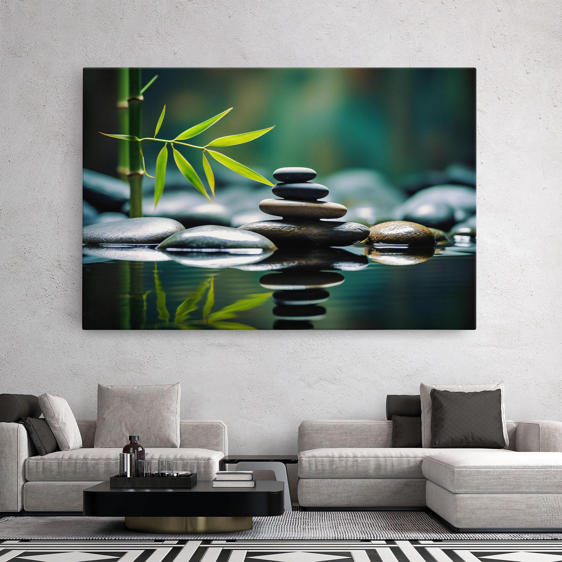 Leinwandbild Bamboo Stones mockup 2