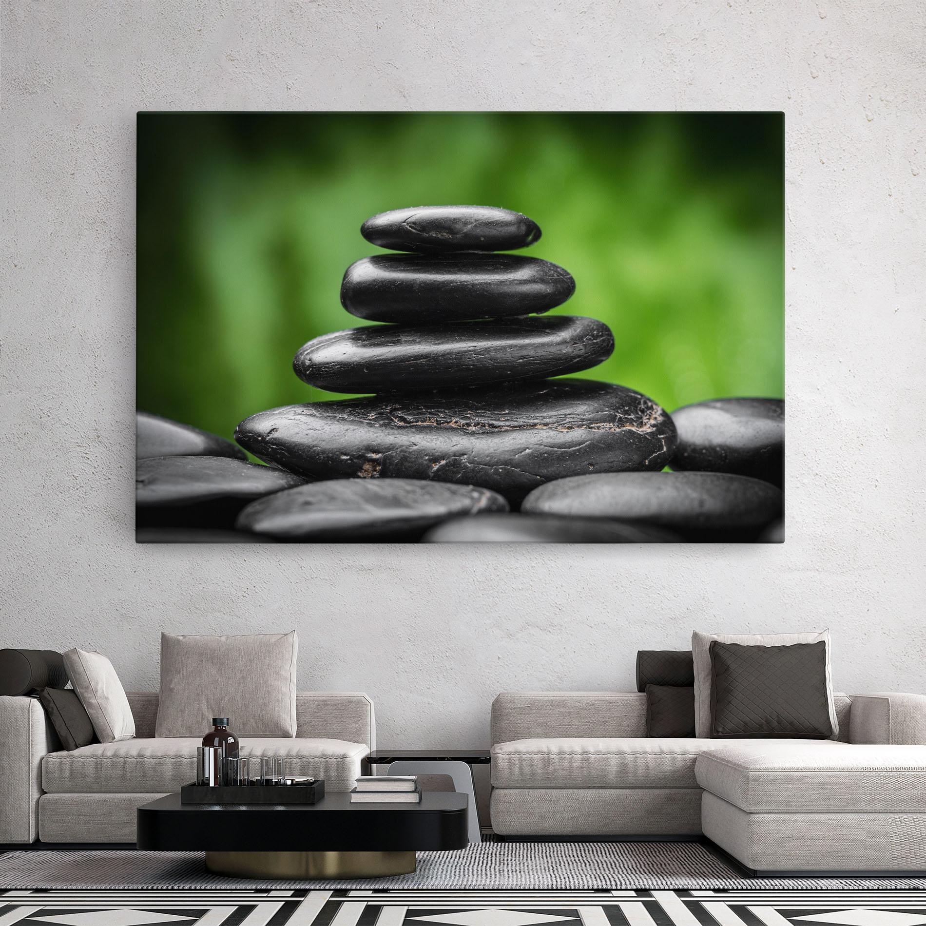 Leinwandbild Black Stone Meditation mockup 2