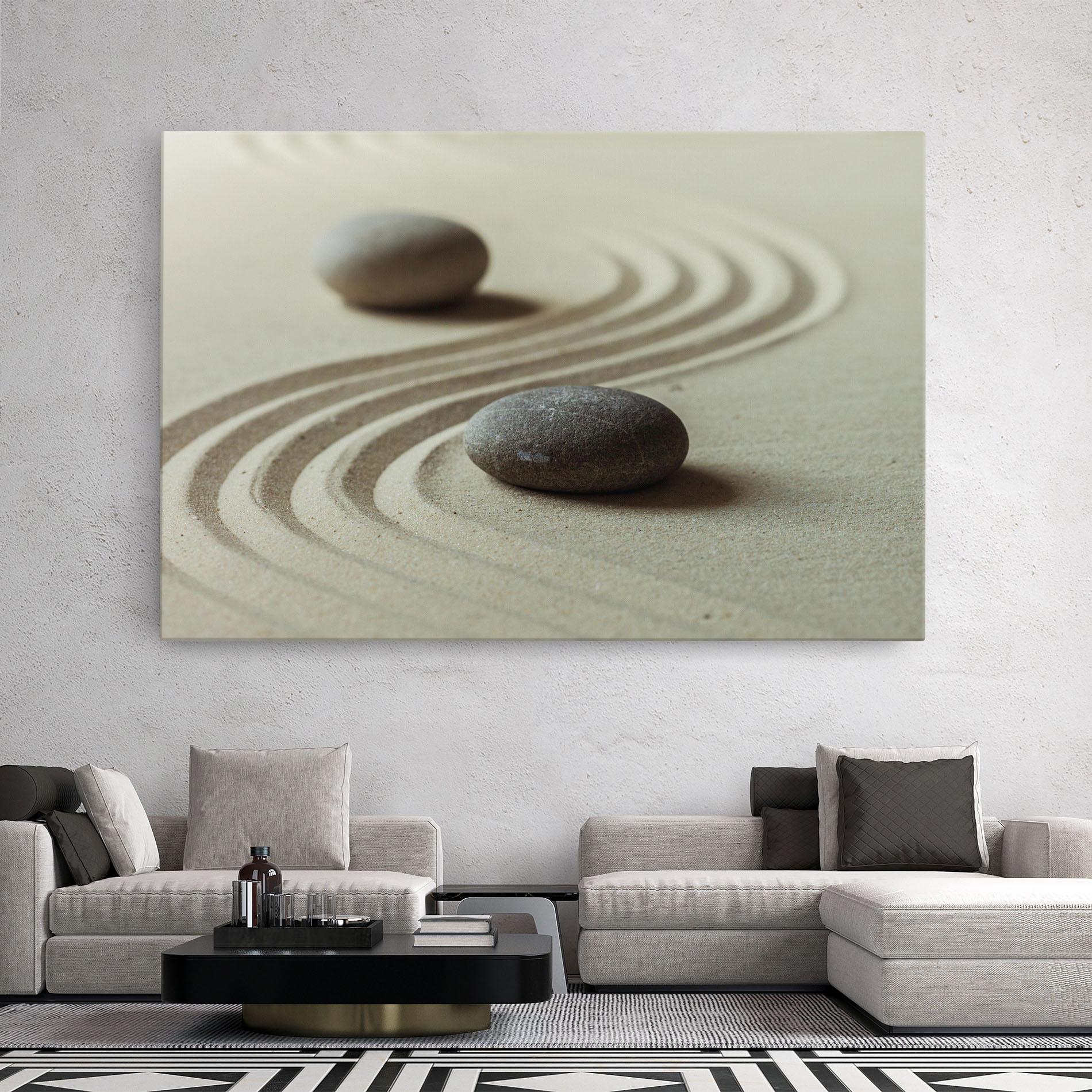 Leinwandbild Cream Sand Stones mockup 2