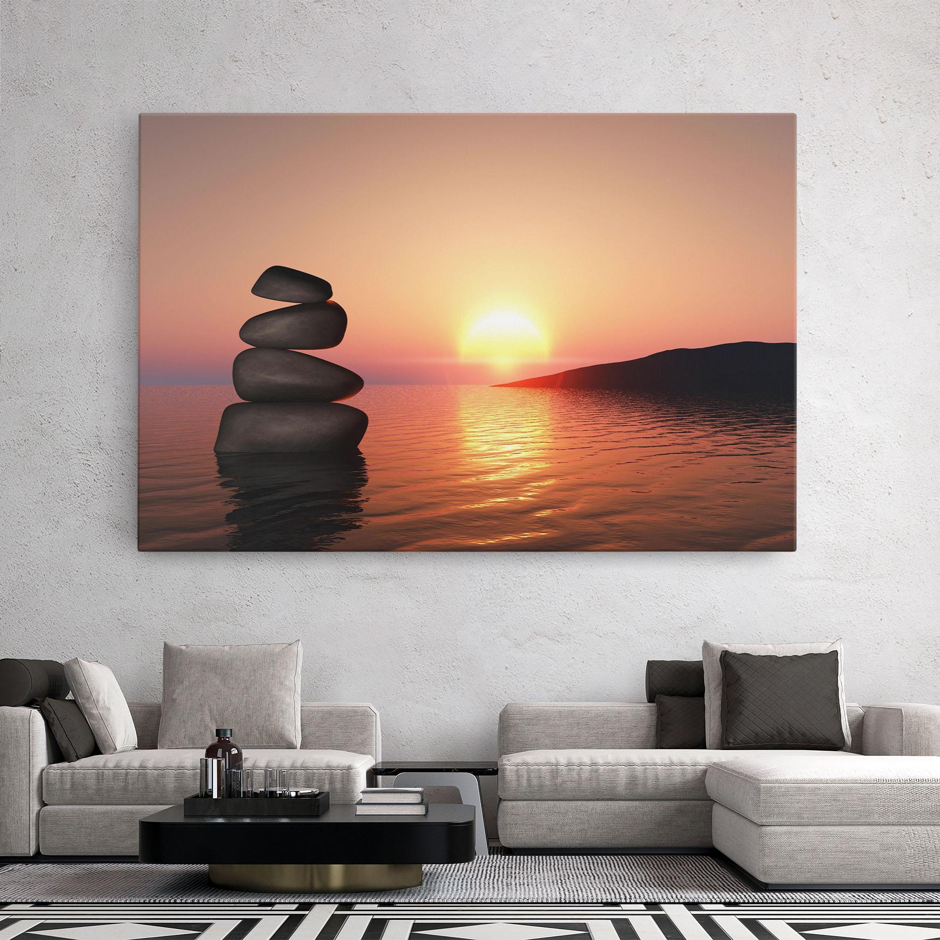 Leinwandbild Peace And Sunset mockup 2