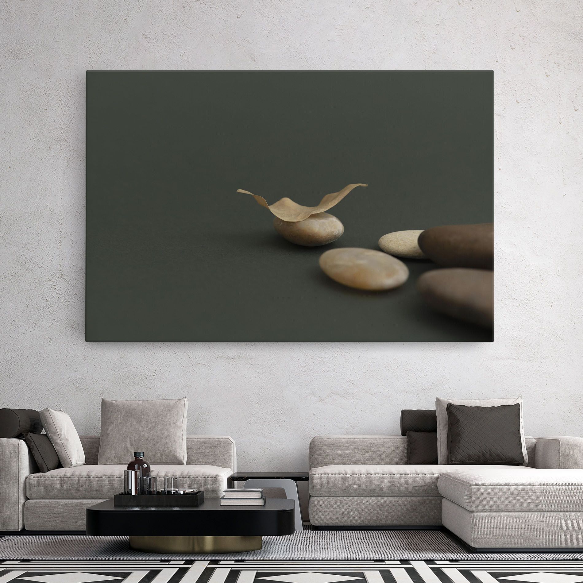 Zen Stones On Green mockup 2