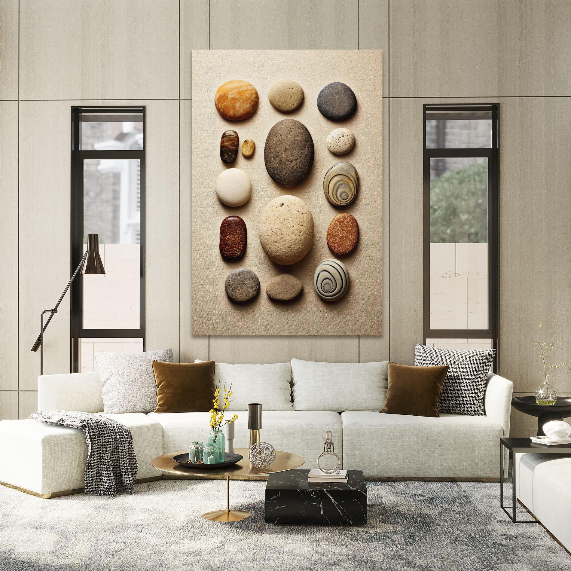 Leinwandbild Massage Stones Sand mockup 2