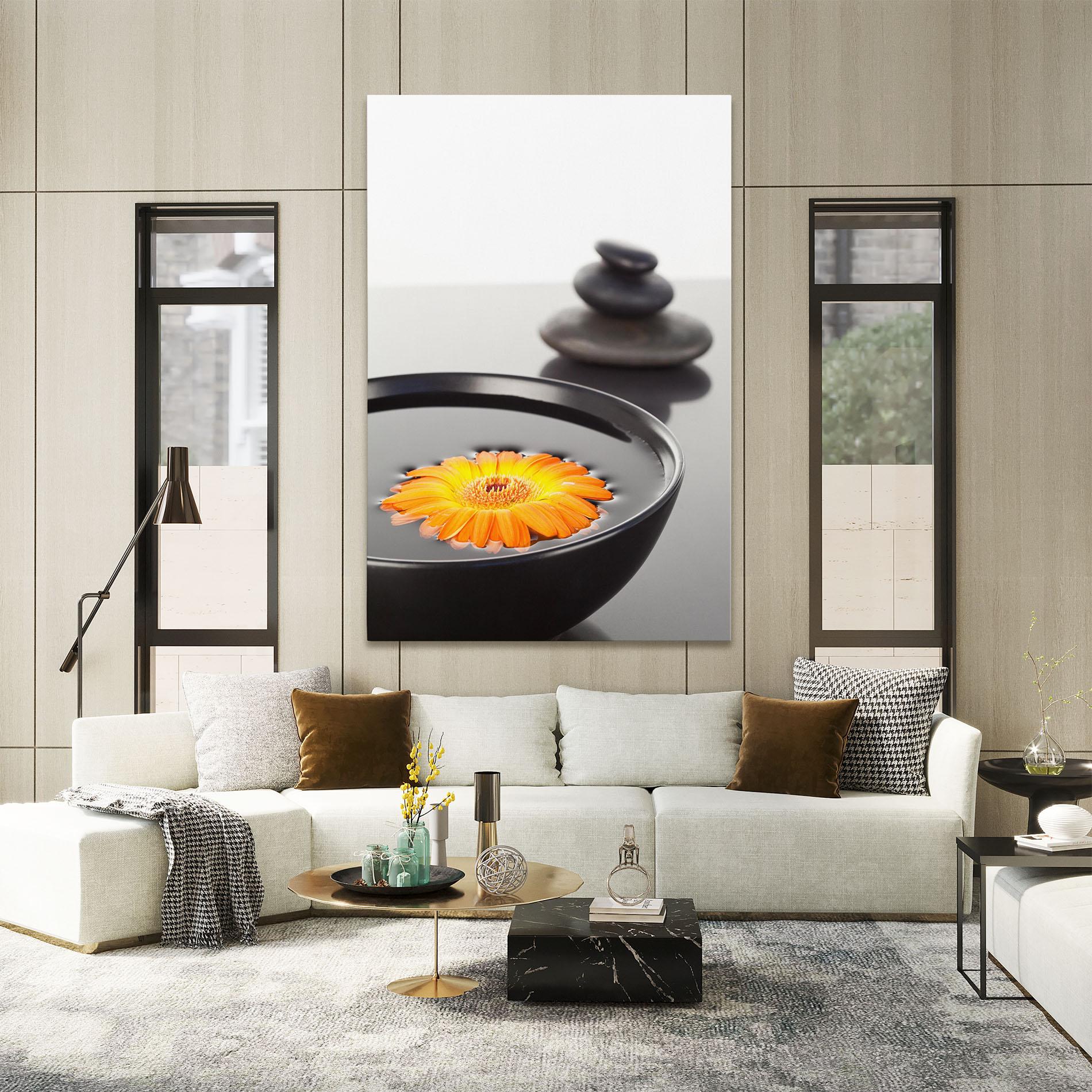 Leinwandbild Stone Orange Flower mockup 2