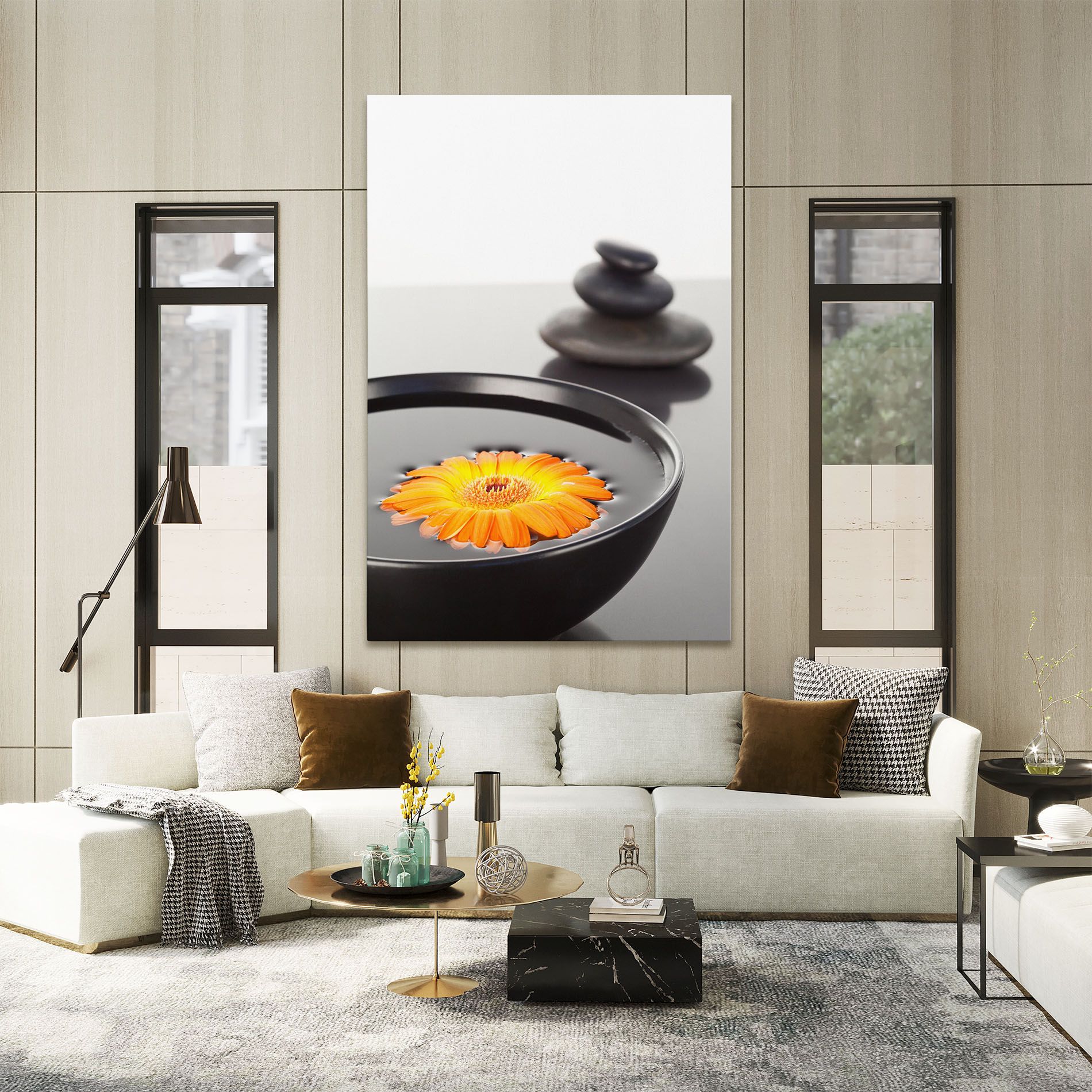 Stone Orange Flower mockup 2