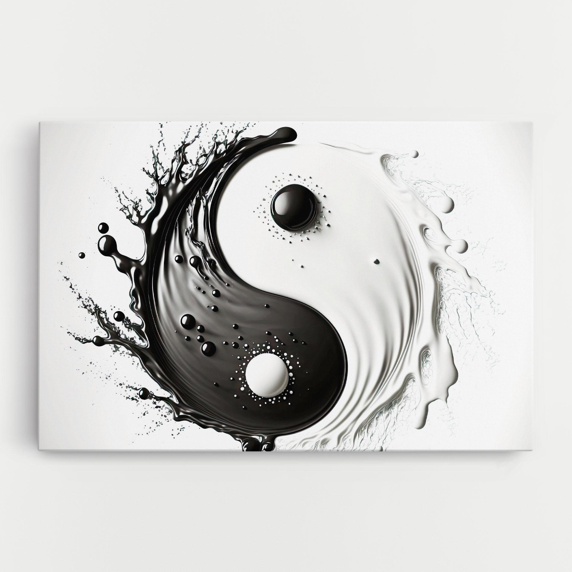 Leinwandbild Black Liquid Yinyang mockup 0
