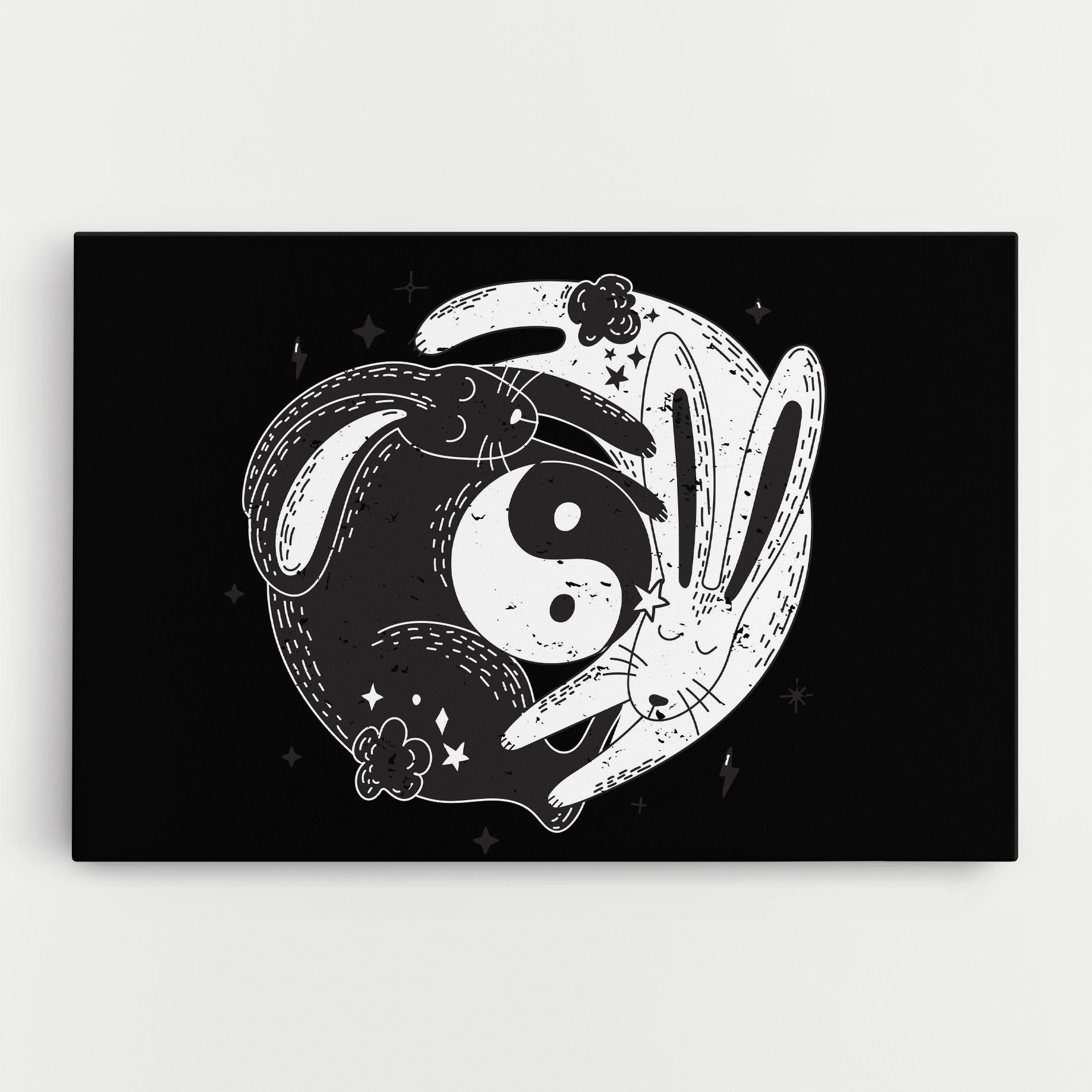 Leinwandbild Bunny Yinyang mockup 0